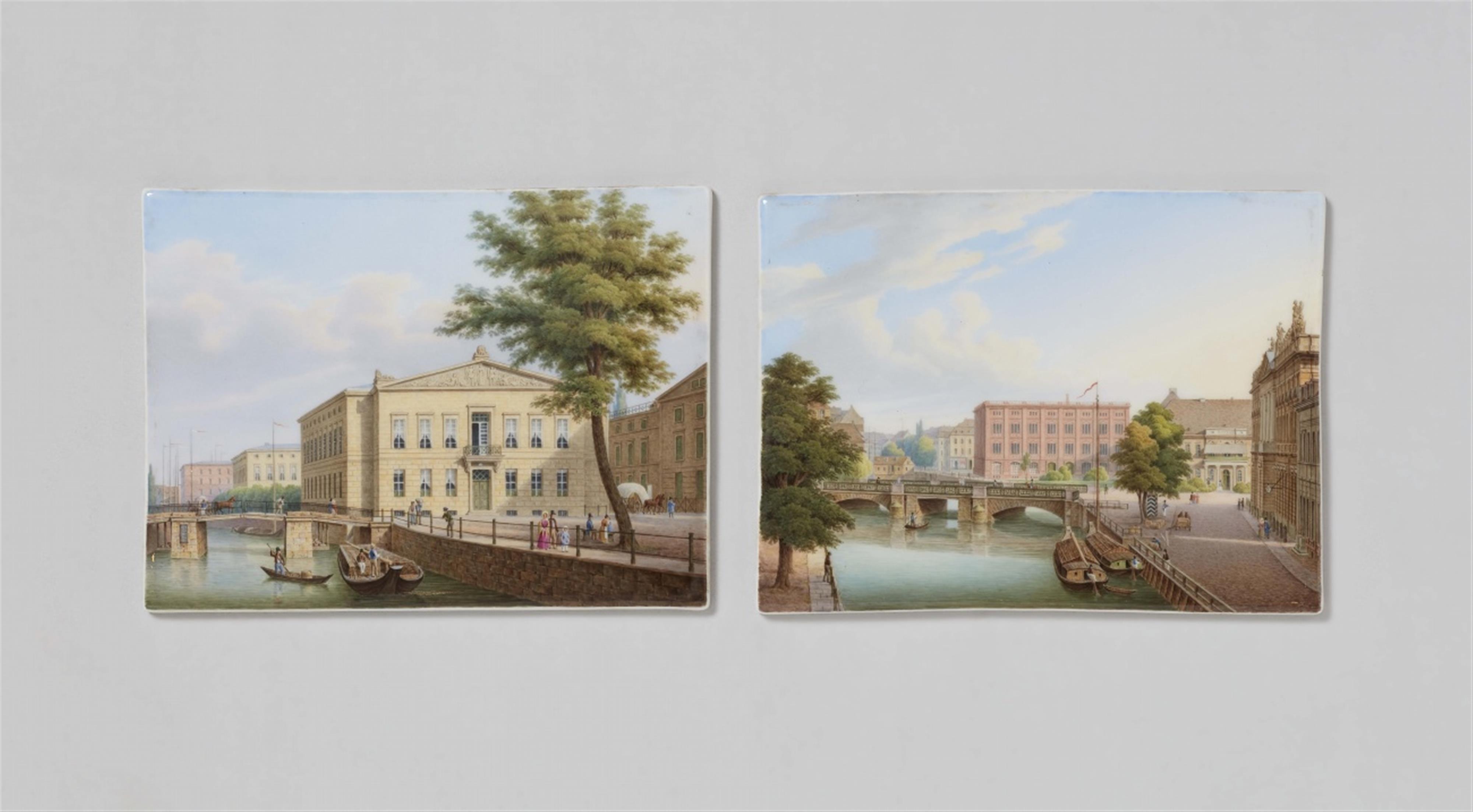 A pair of porcelain plaques with depictions of buildings by Schinkel in Berlin - image-2