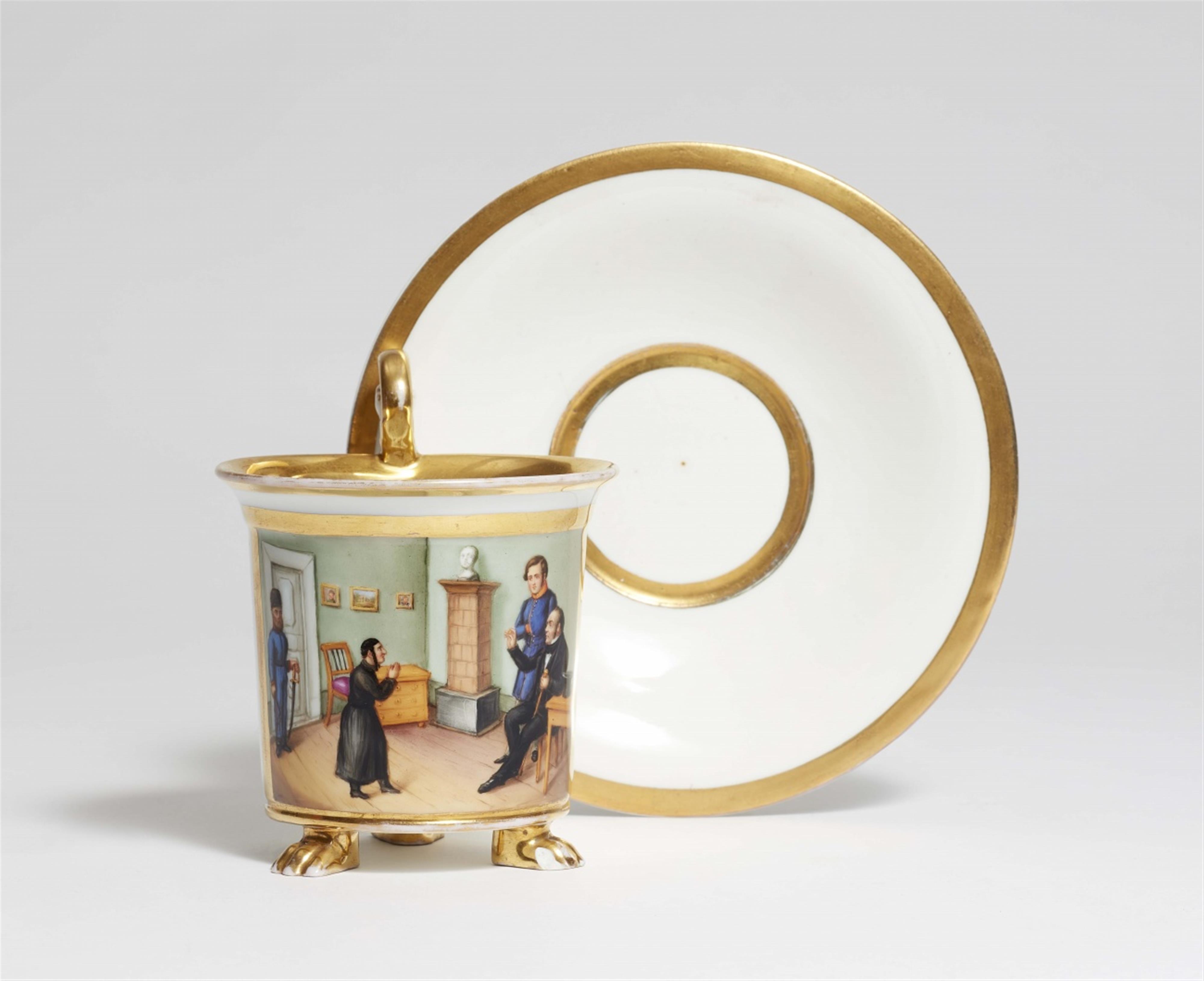 A porcelain cup with a rare Russian genre scene - image-1