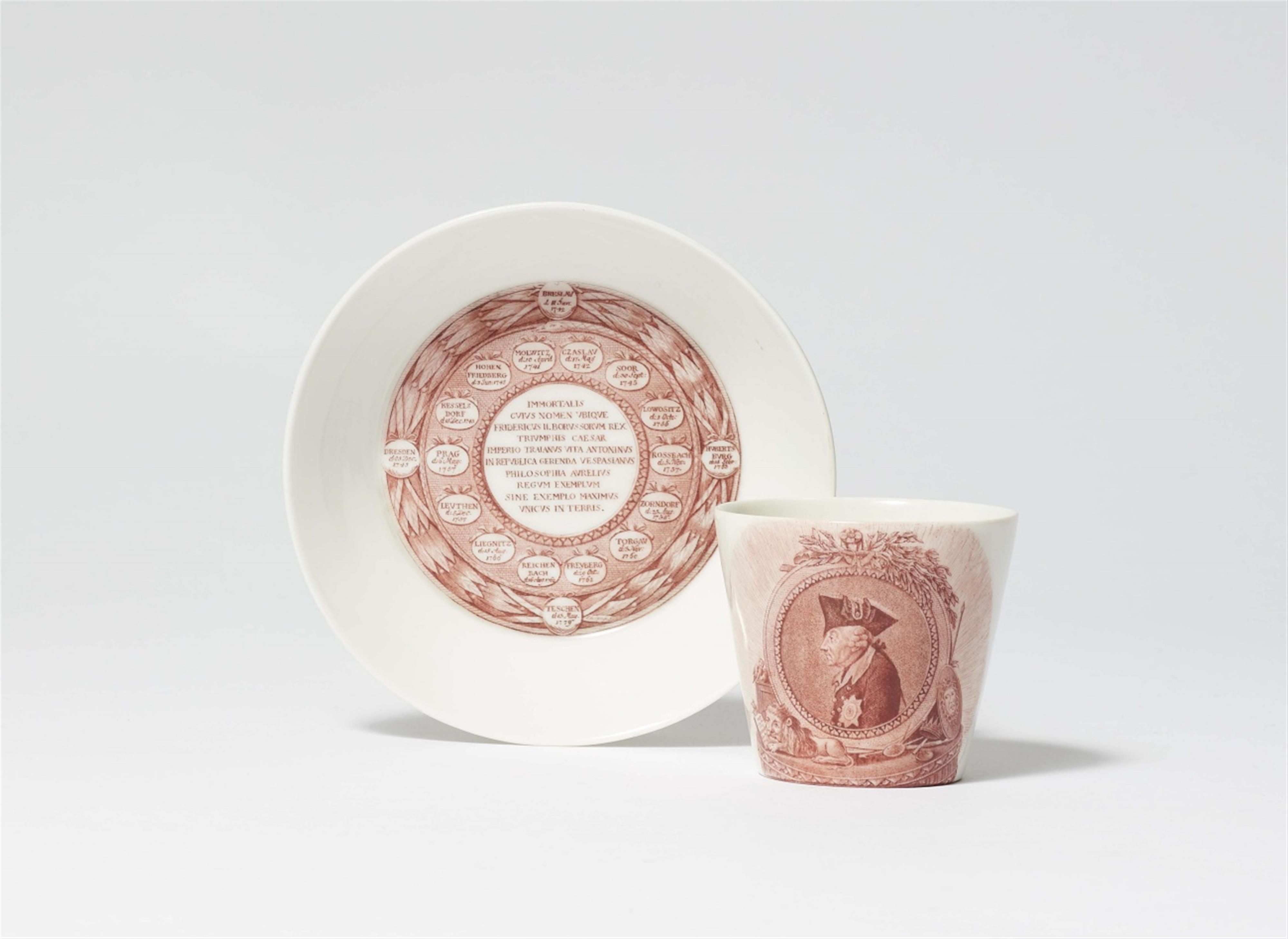 A rare Berlin KPM porcelain cup commemorating Friedrich II - image-1