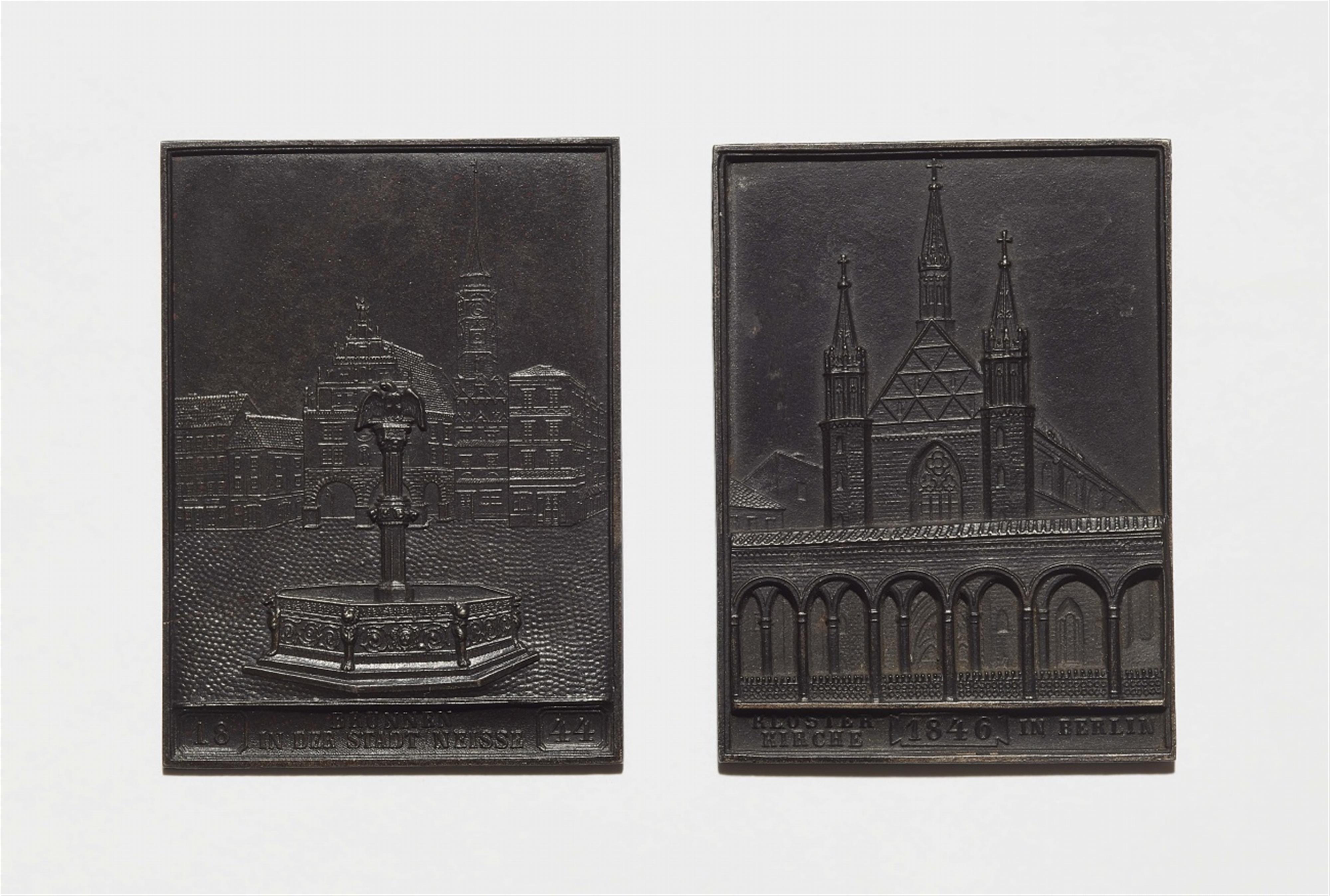 Two cast iron New Year's plaques - image-1