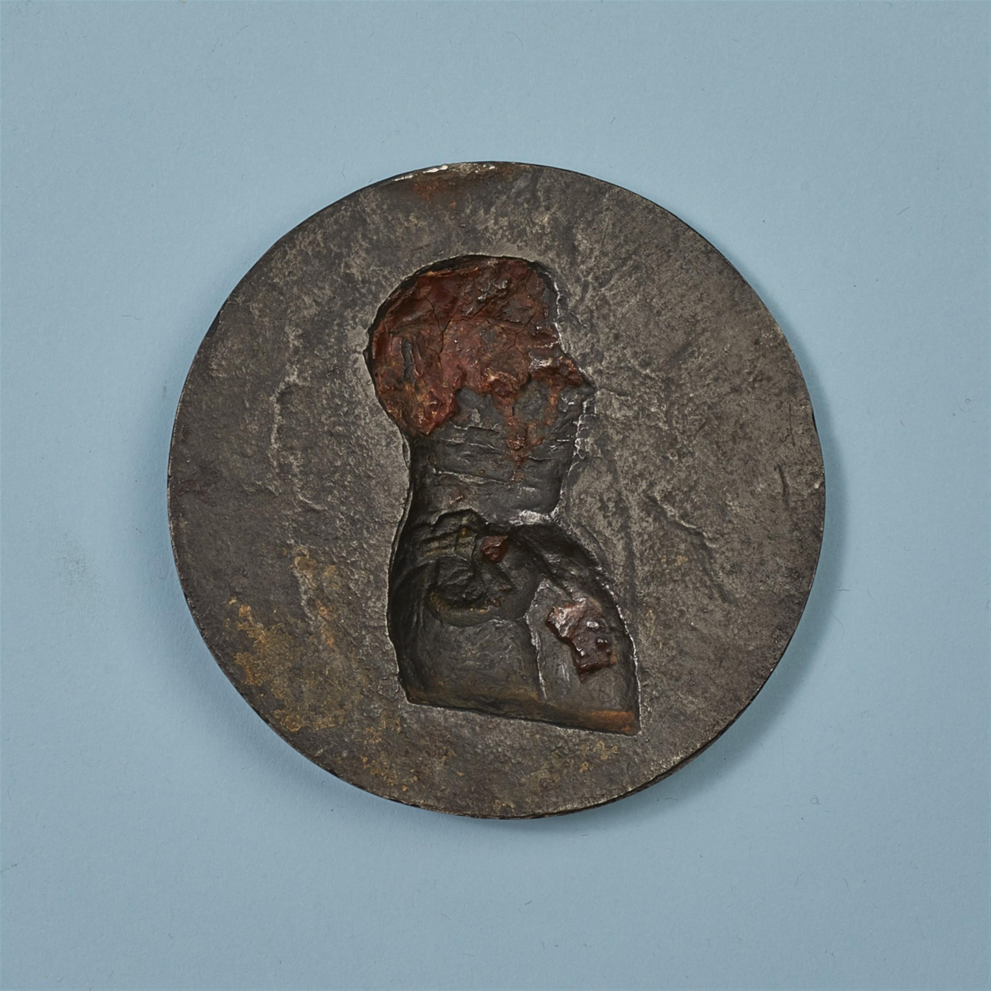 A round cast iron plaque with a portrait of Prince Friedrich Wilhelm Ferdinand Radziwill - image-2
