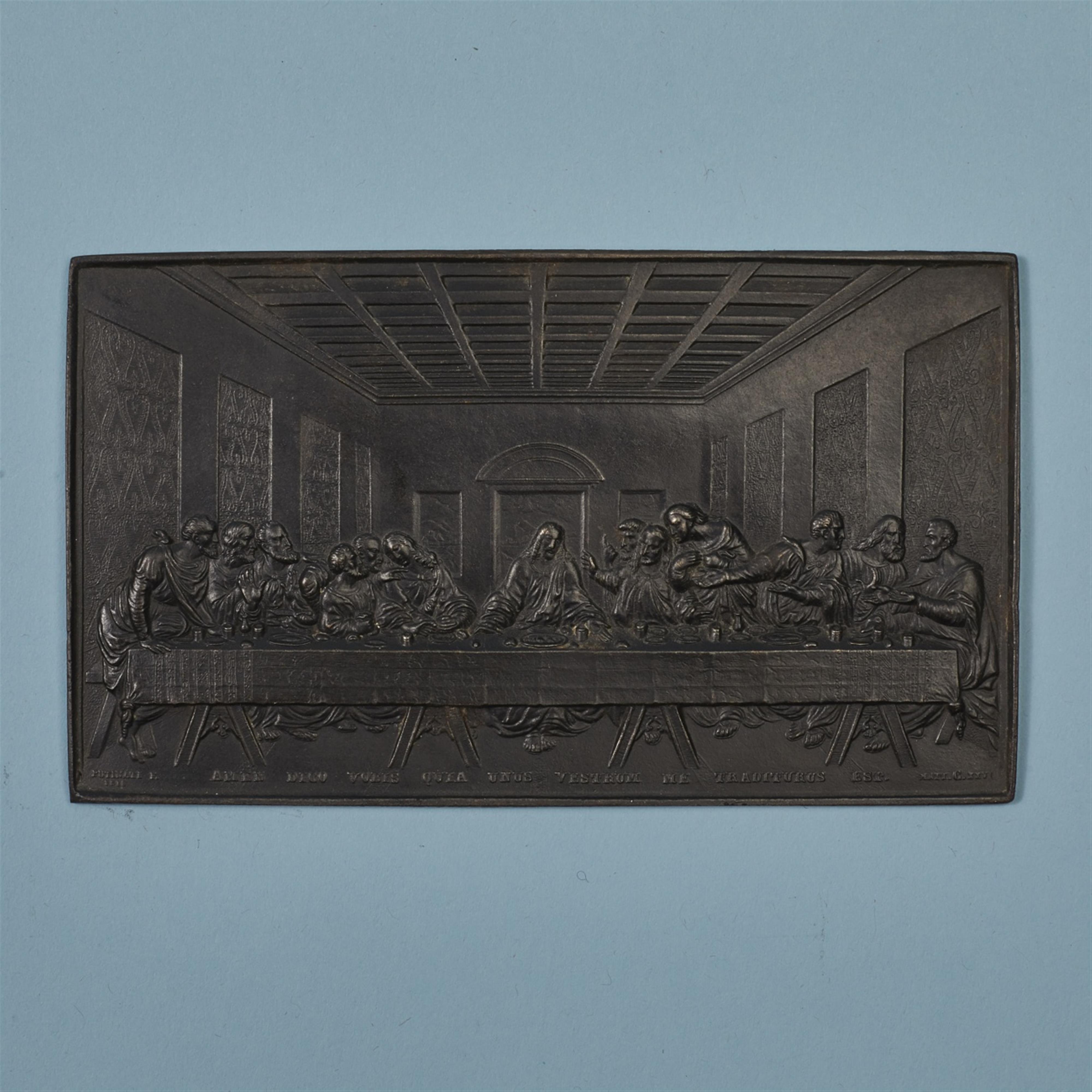 A cast iron plaque with the Last Supper by Leonardo da Vinci - image-1
