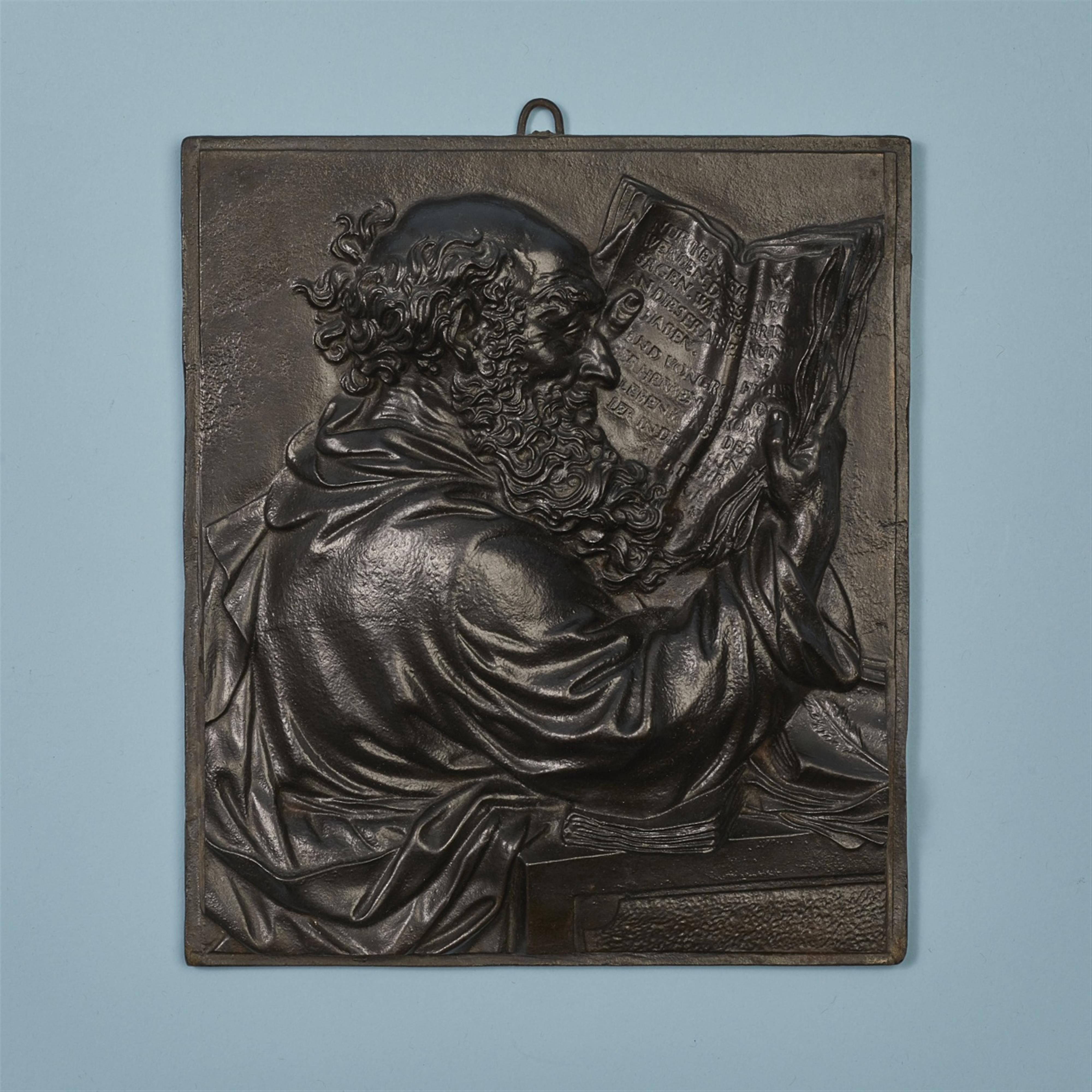 A cast iron wall relief “The Scholar” - image-1