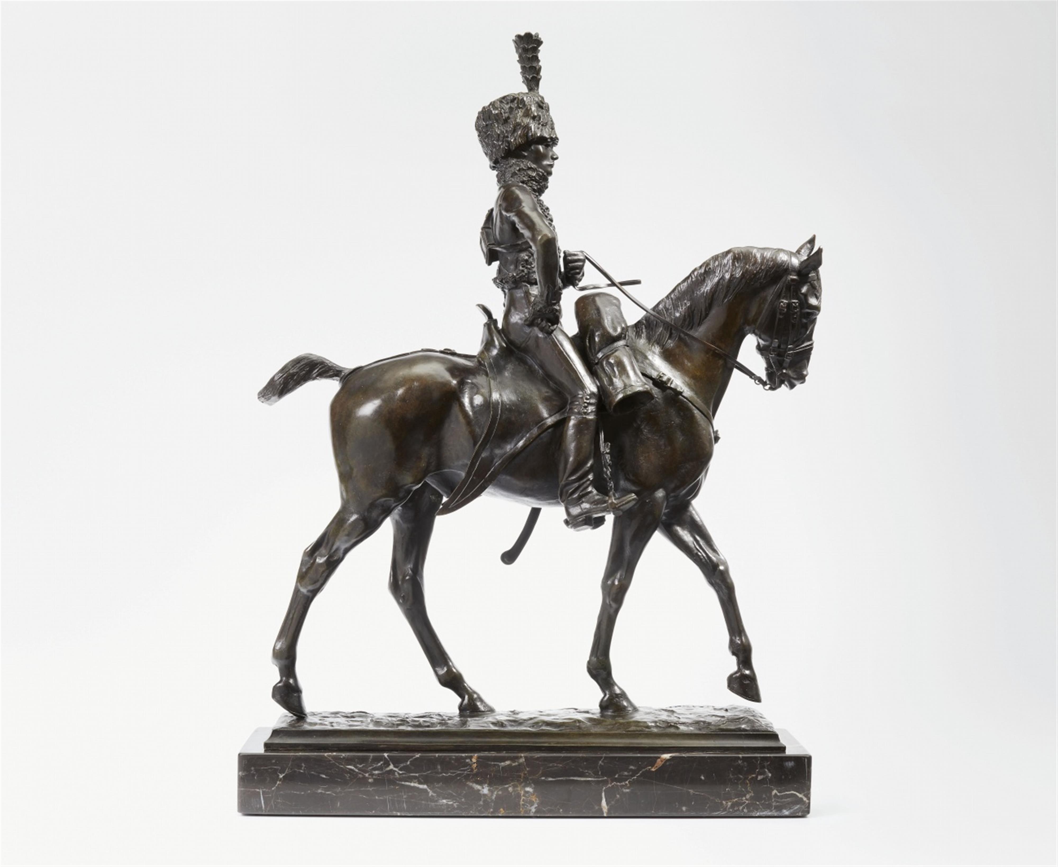 A bronze figure of a hussar on horseback - image-2