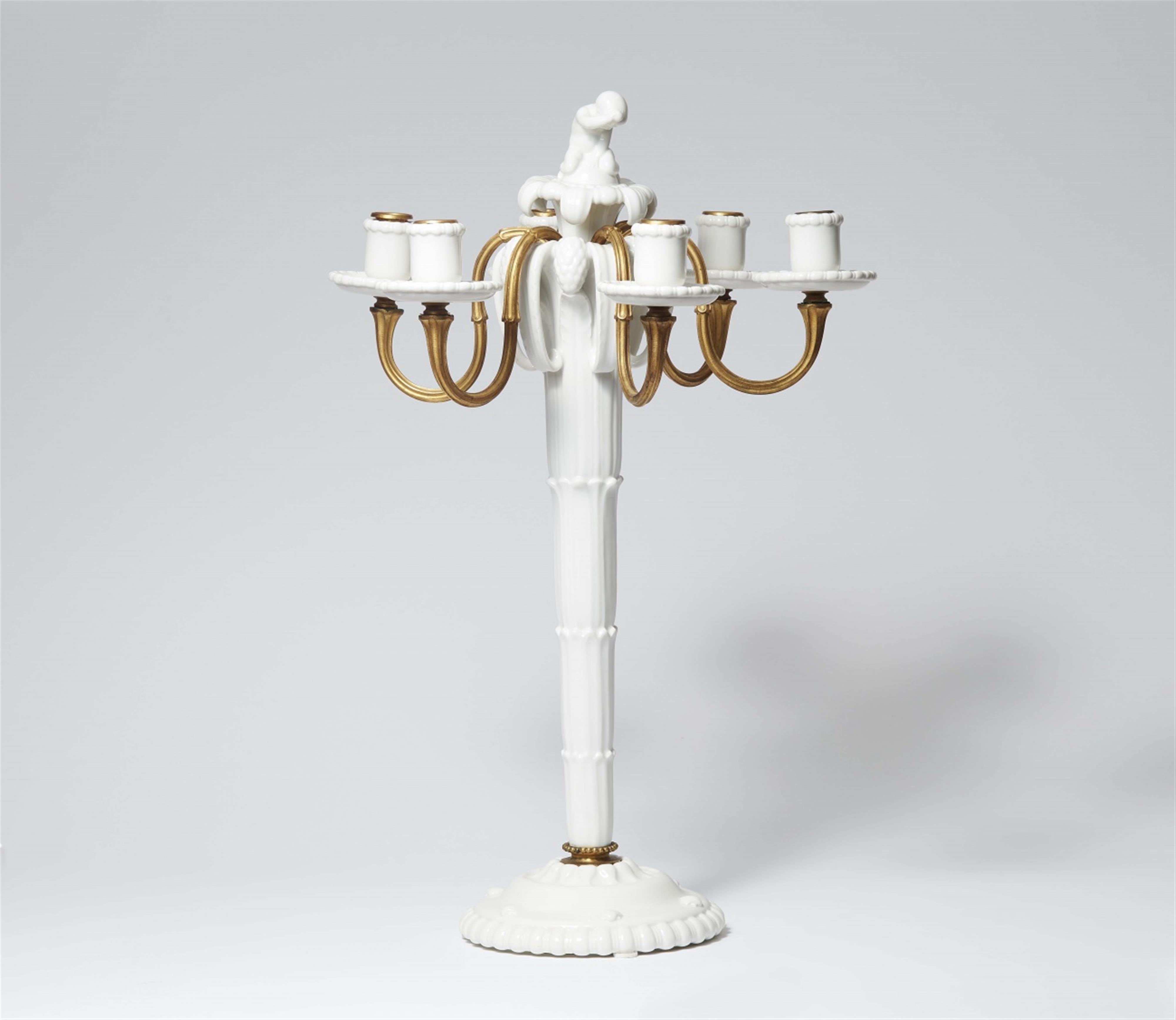 A Berlin KPM porcelain candelabra from Amberg's centrepiece - image-1