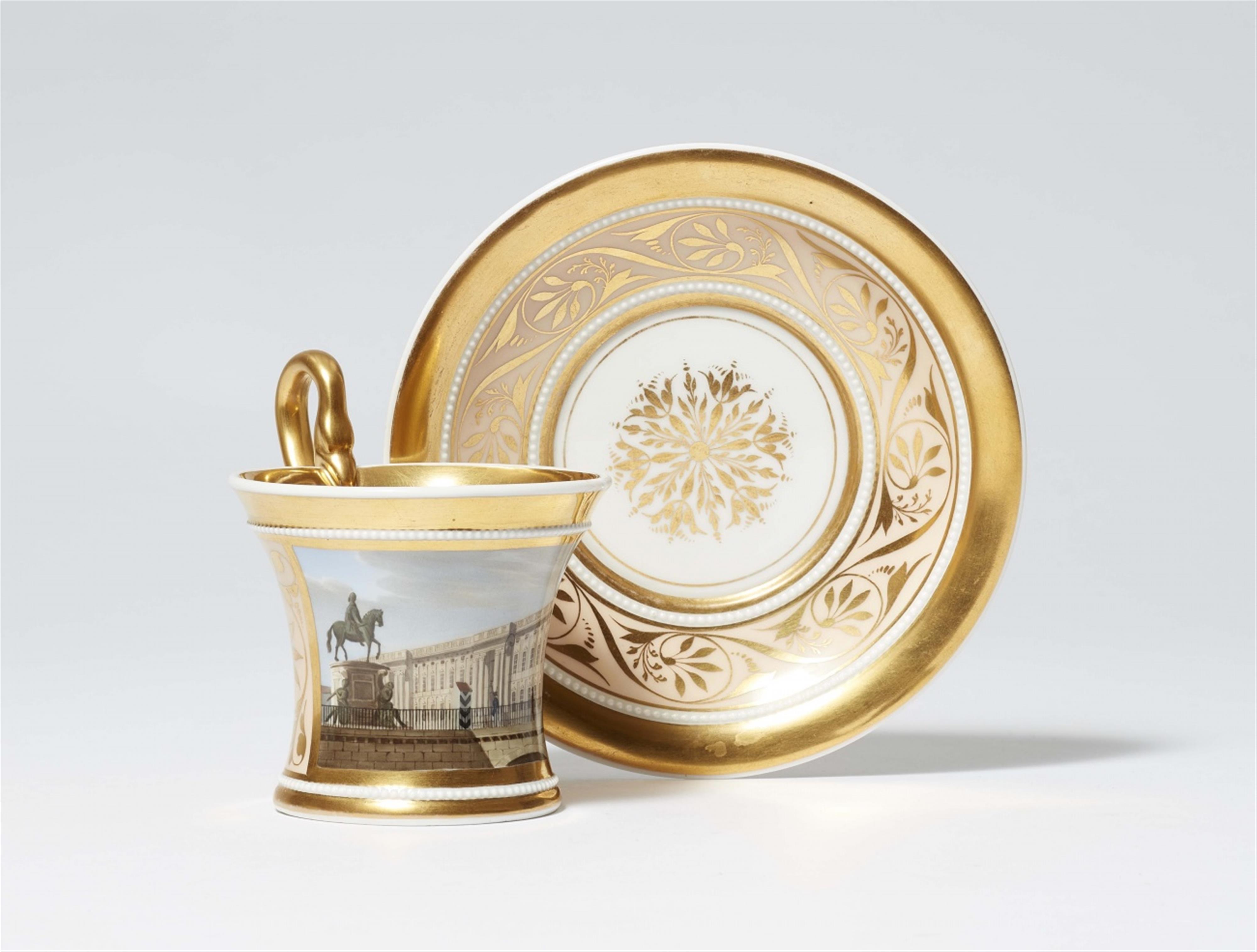 A Berlin KPM porcelain cup and saucer with a view of the “Royal Palace in Berlin” - image-1