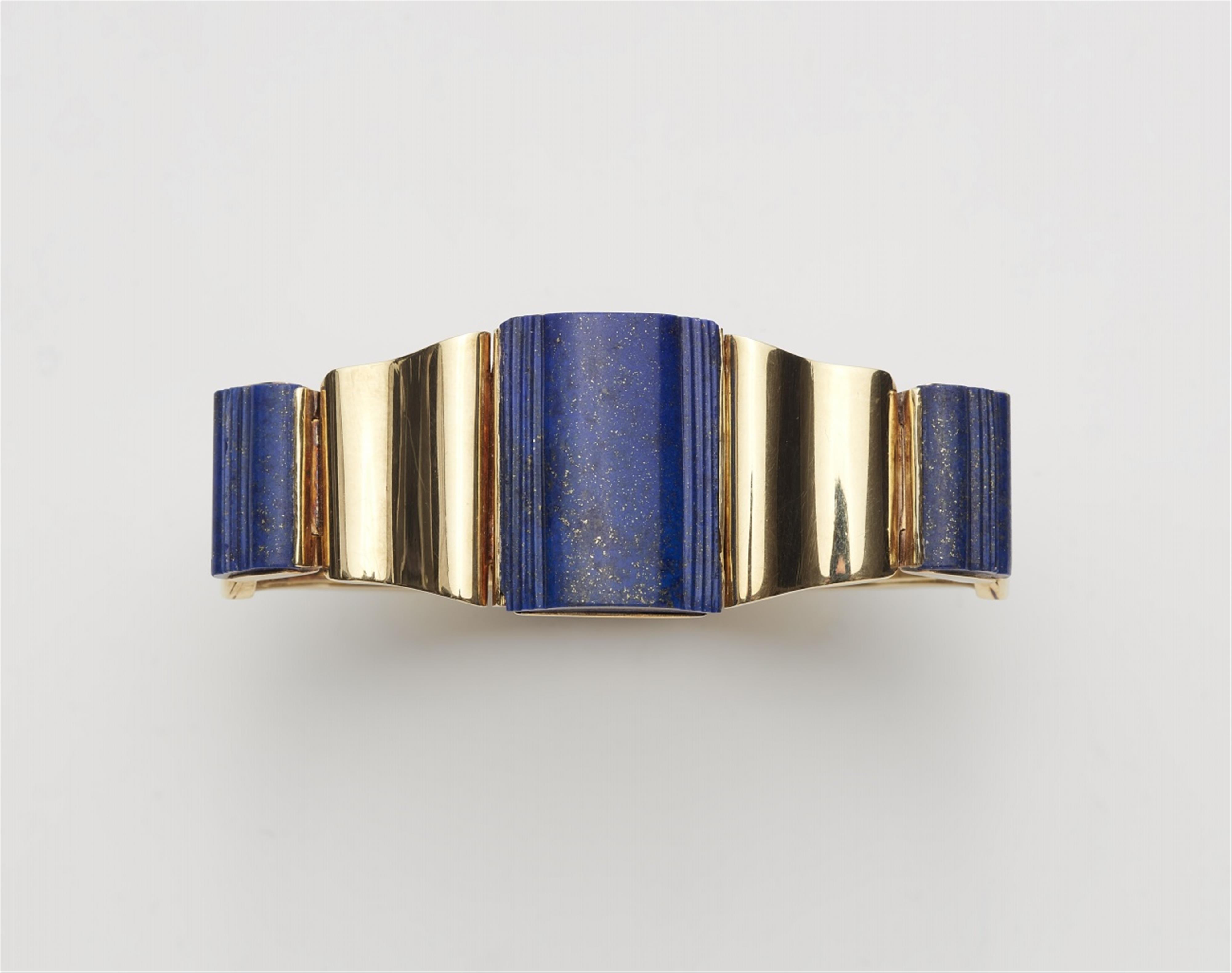 An Art Deco lapis lazuli bangle - image-1
