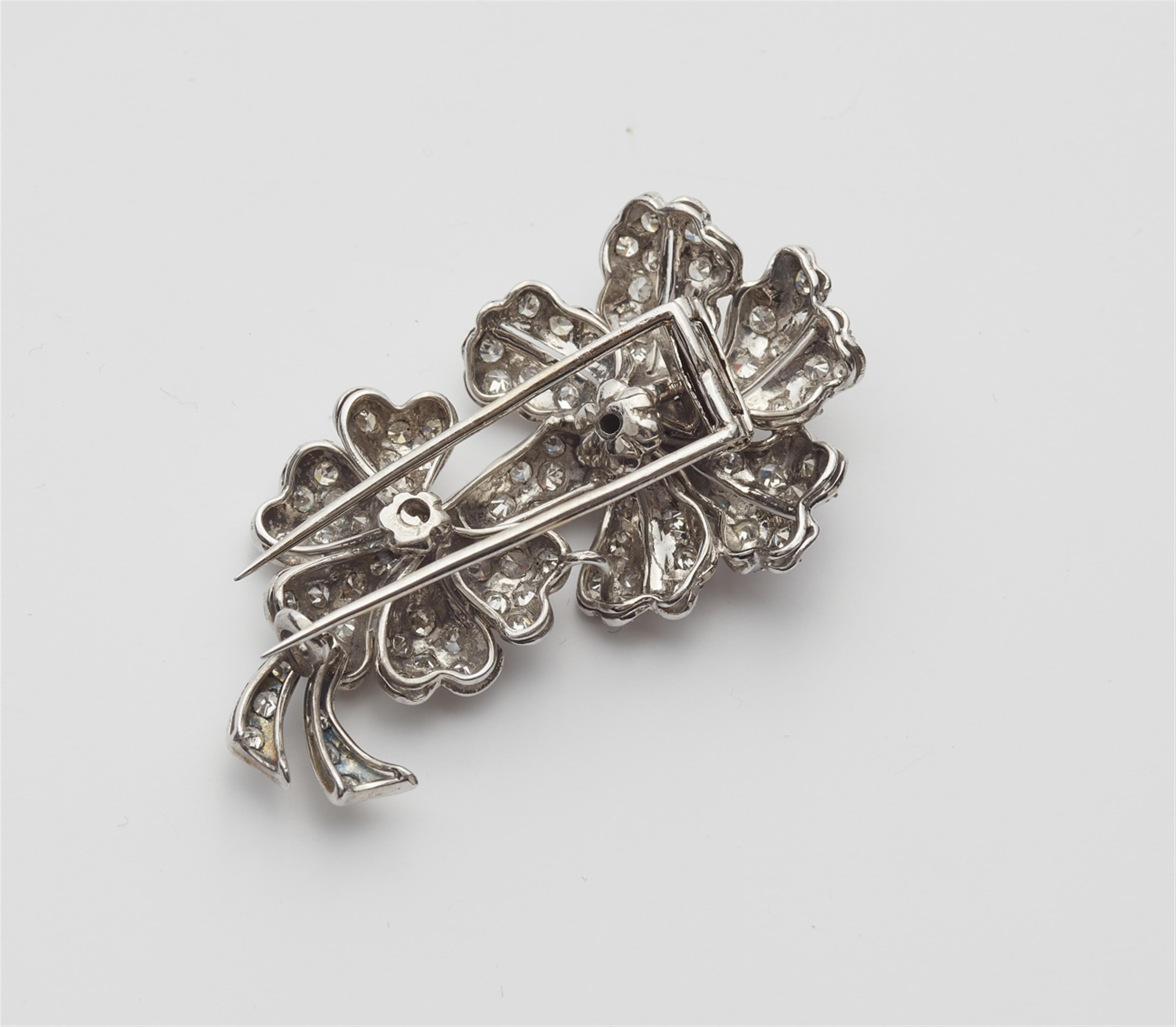 A platinum diamond clip brooch - image-2