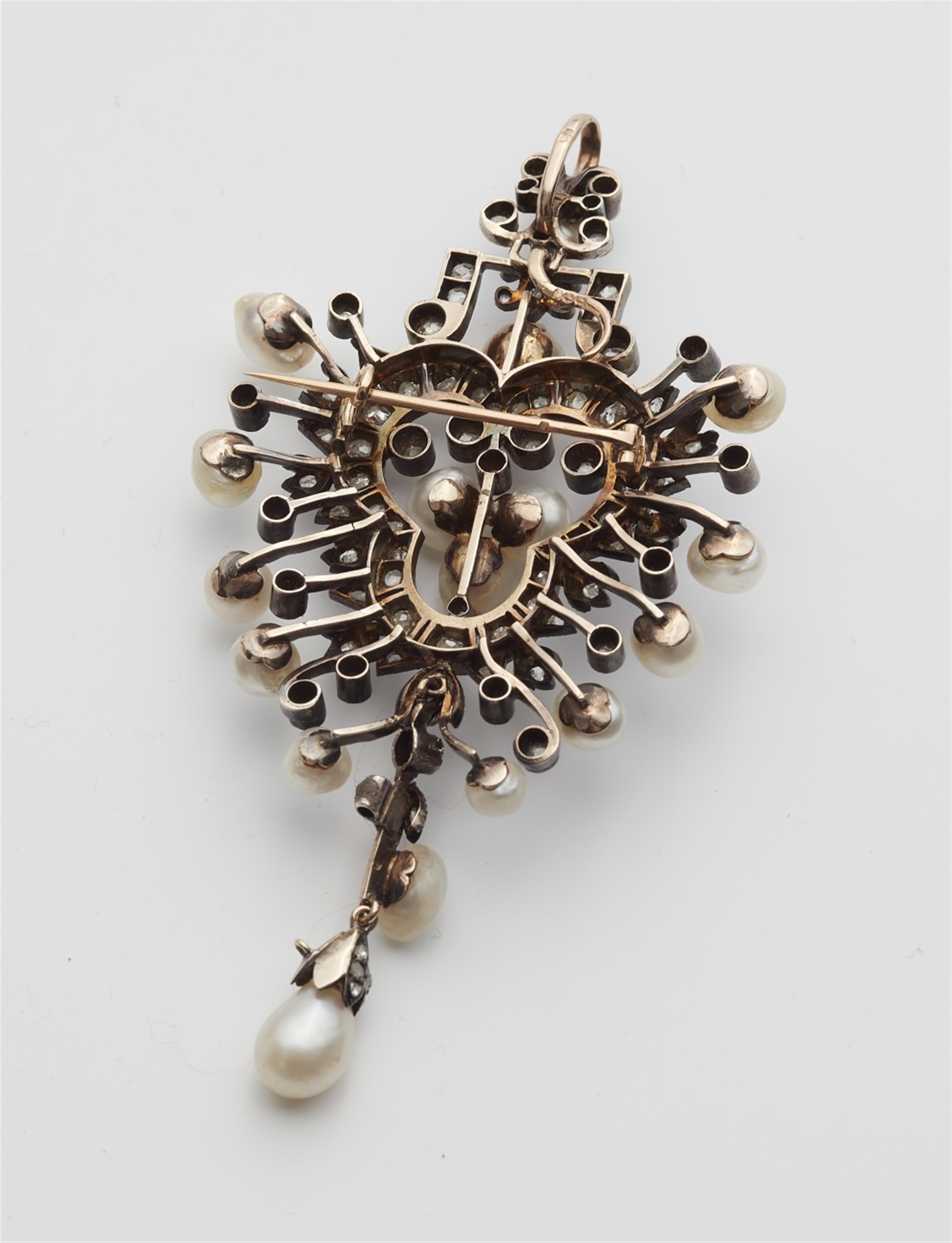 An Oriental pearl pendant brooch - image-3
