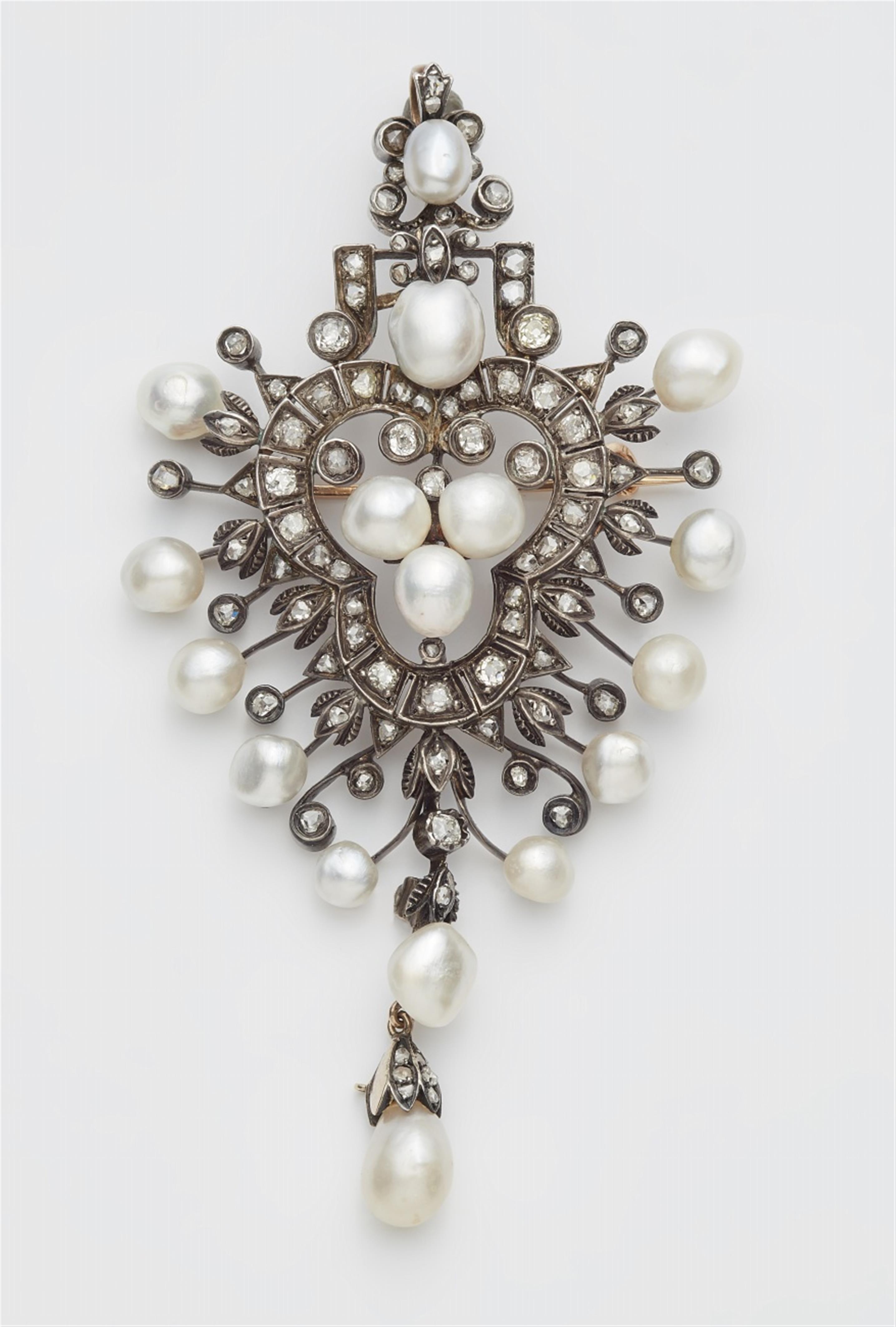 An Oriental pearl pendant brooch - image-1