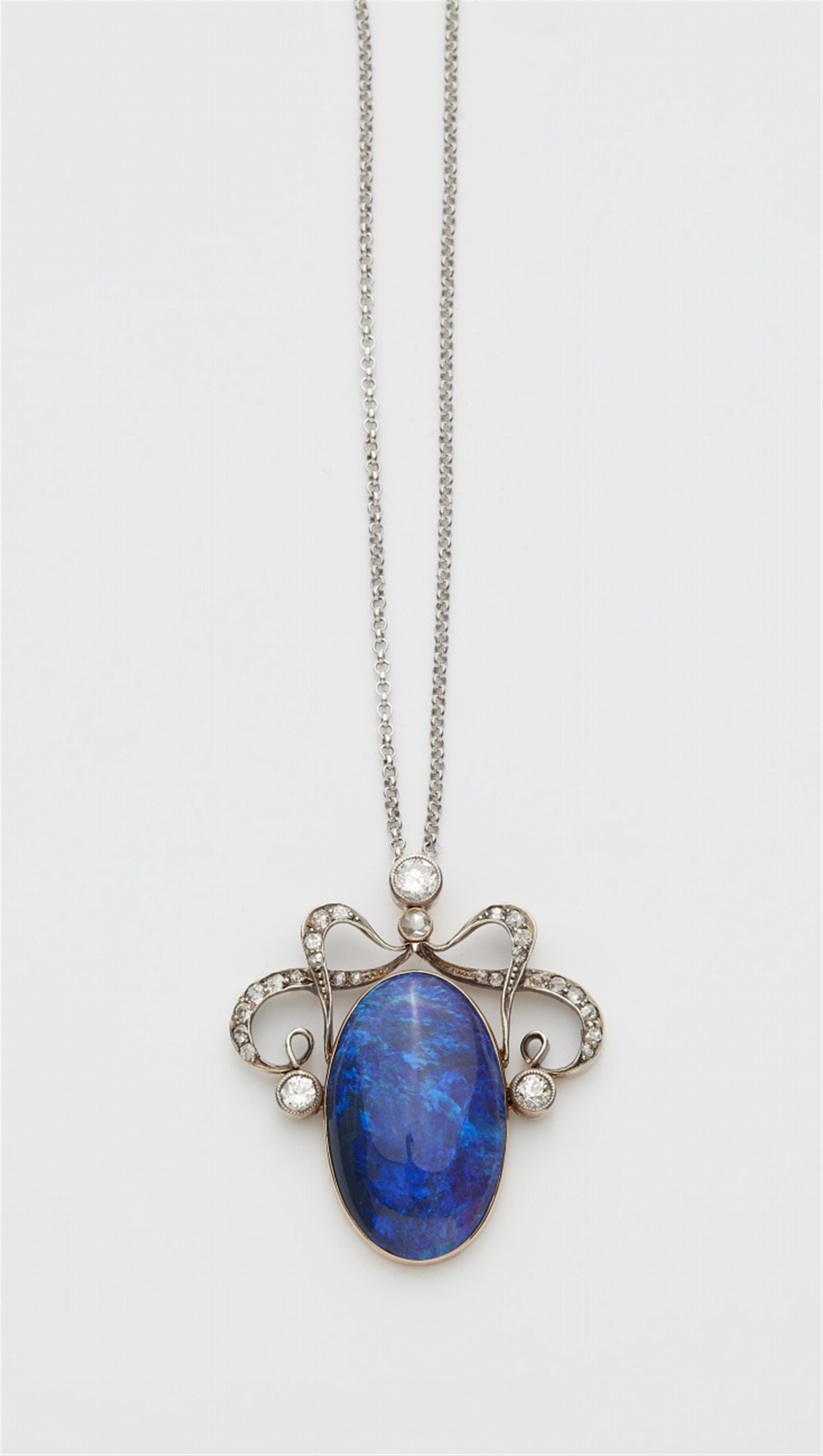 A Belle Epoque opal pendant - image-1