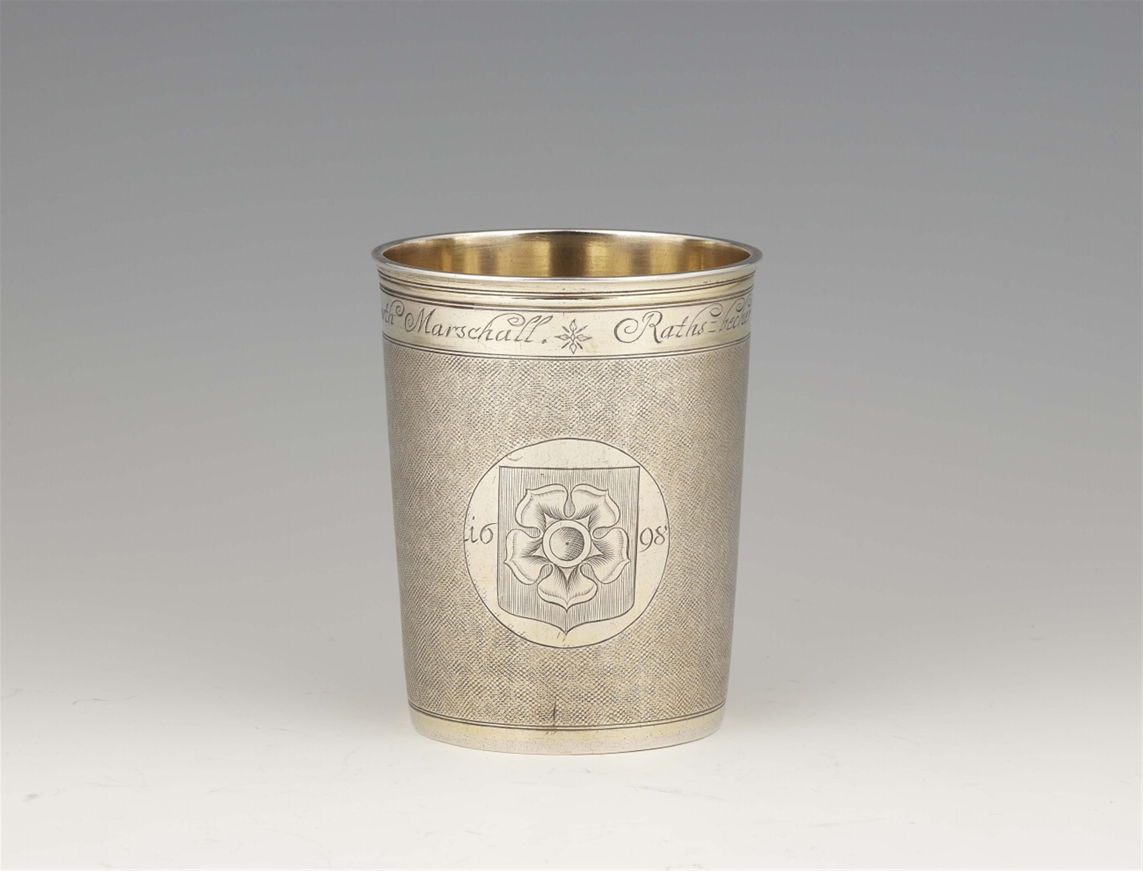 A Strasbourg silver magistrate's beaker made for the town of Hagenau - image-1