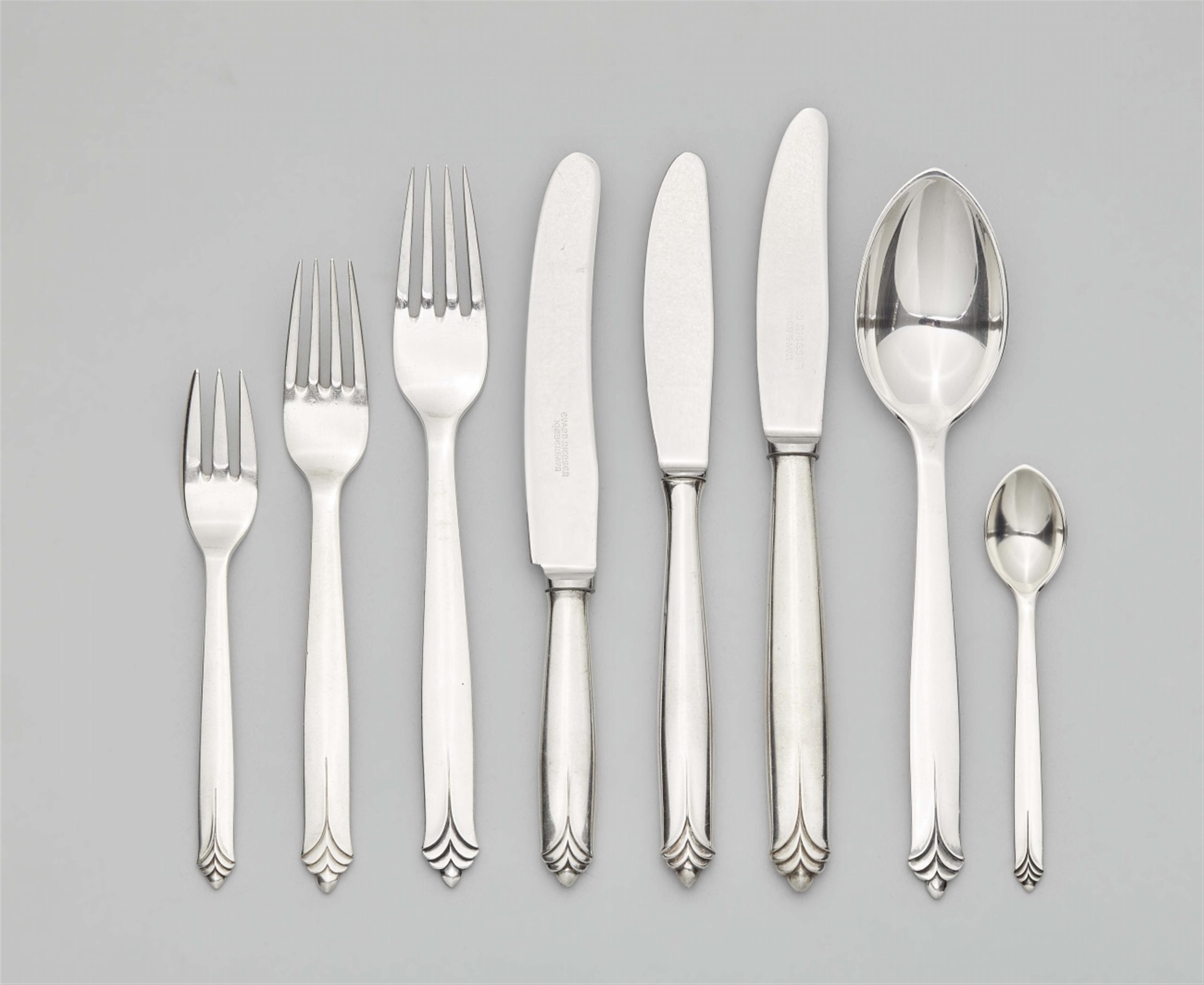 A Copenhagen silver cutlery set by Evald Nielsen, model no. 37 - image-1