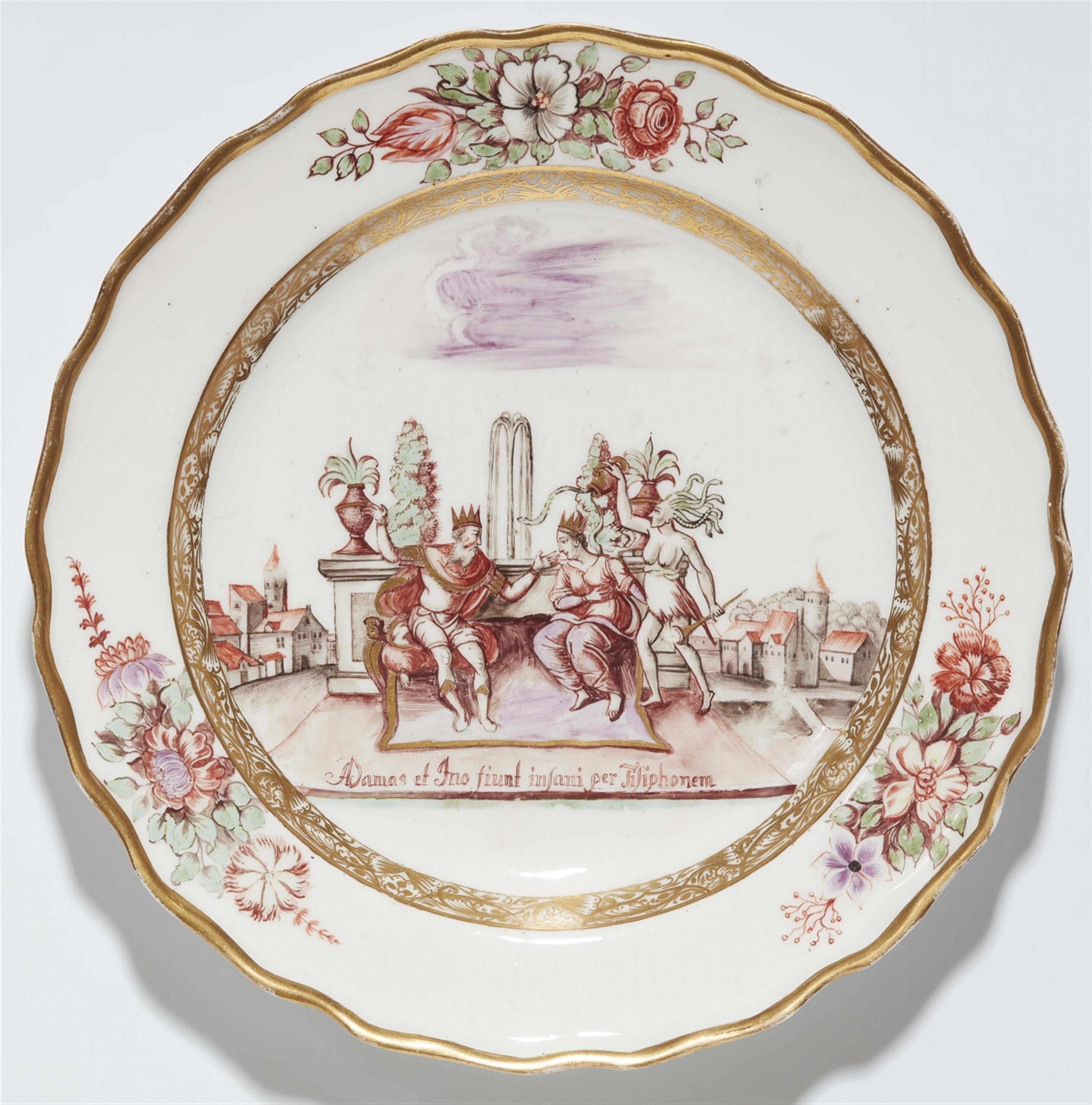 An important set of seven Meissen porcelain plates with scenes from Ovid's Metamorphoses - image-2