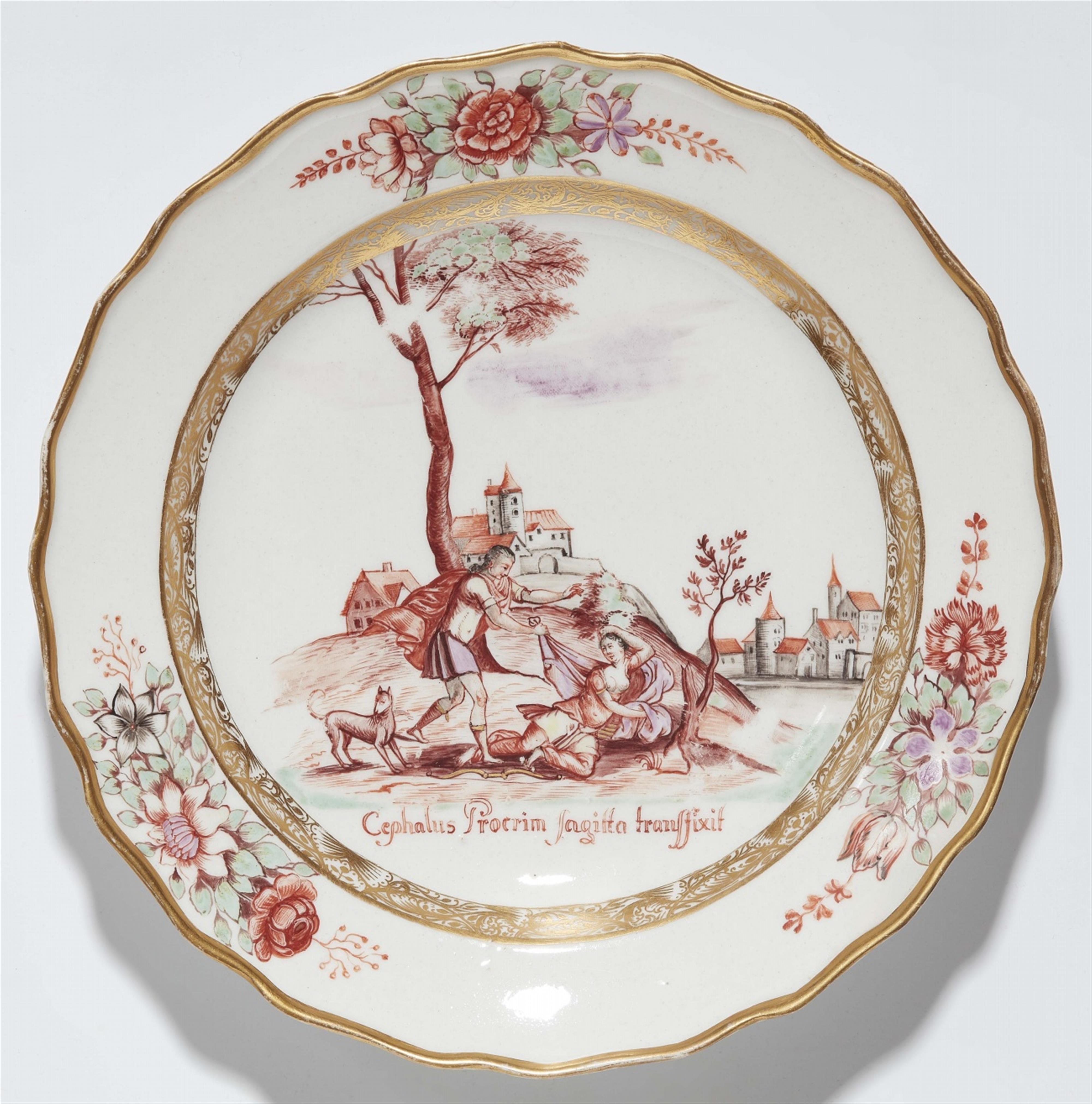 An important set of seven Meissen porcelain plates with scenes from Ovid's Metamorphoses - image-8