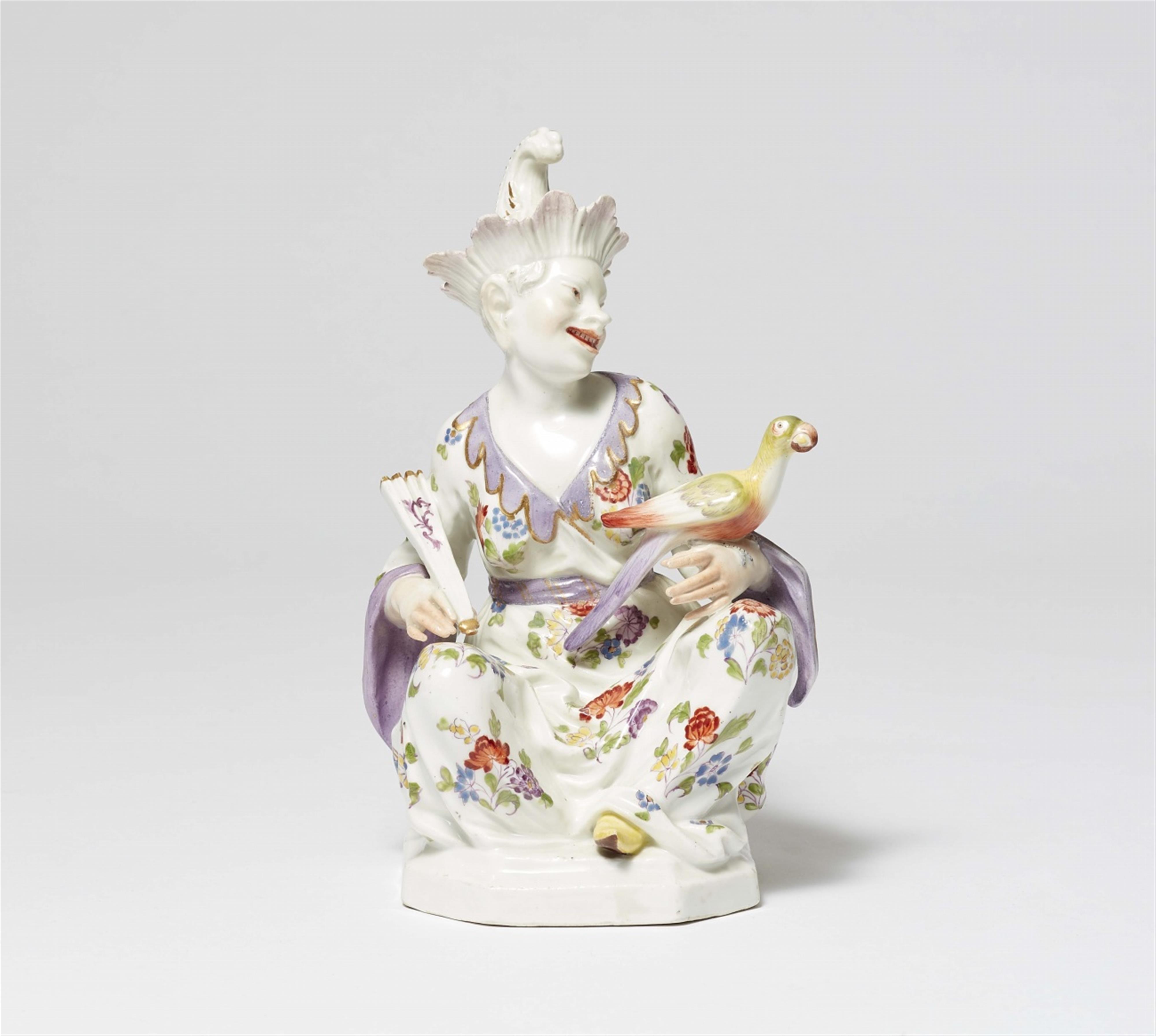 A Meissen porcelain pagode with a parrot - image-1