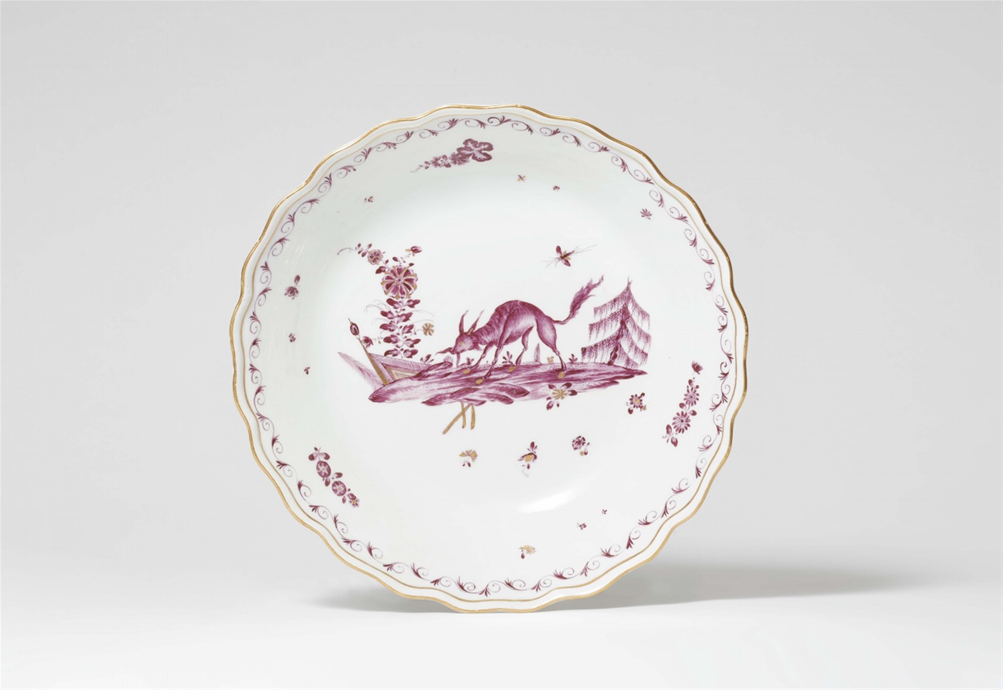 A Meissen porcelain bowl with a purple fantastic beast motif - image-1