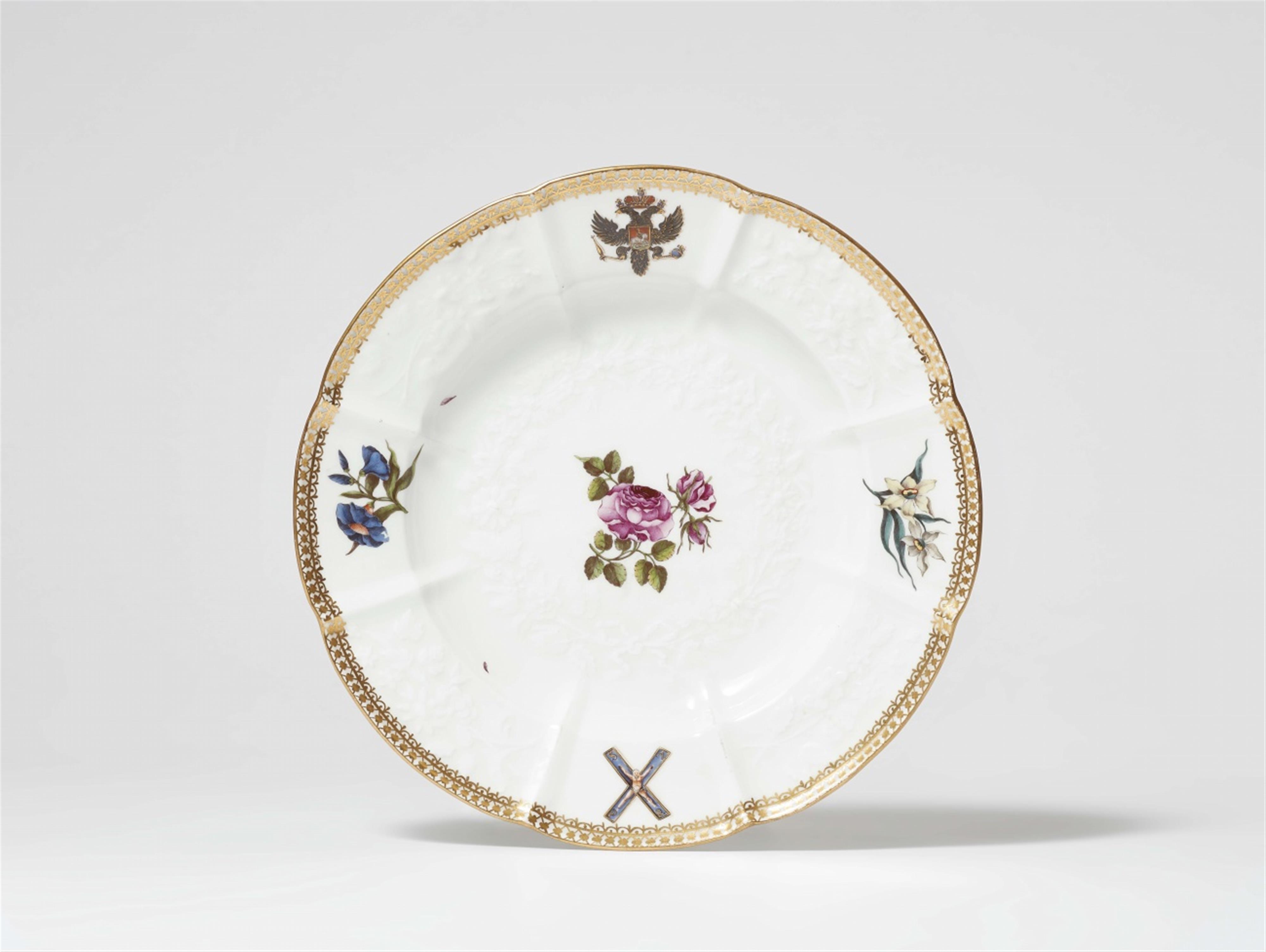 A Meissen porcelain plate from the St. Andrew service made for Tzarina Elisabeth I - image-1
