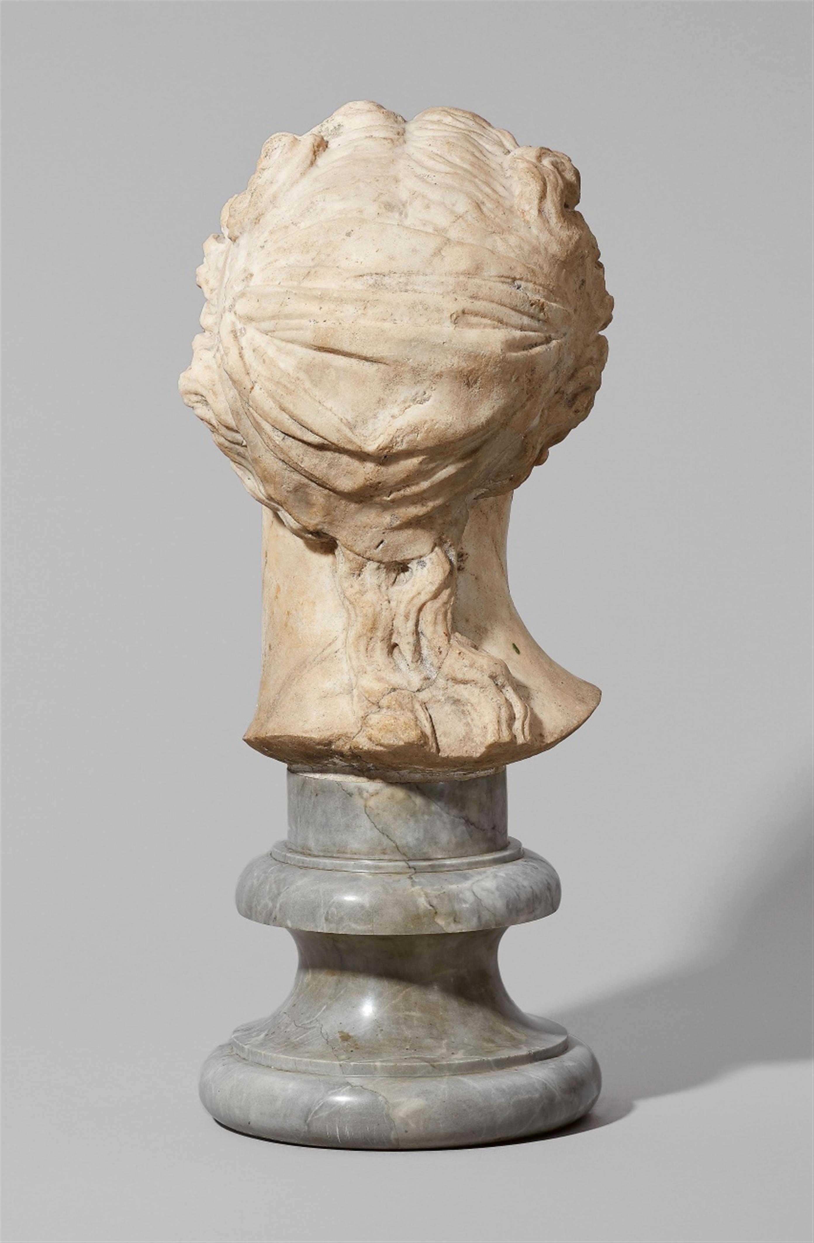 An Italian androgynous white marble bust - image-2