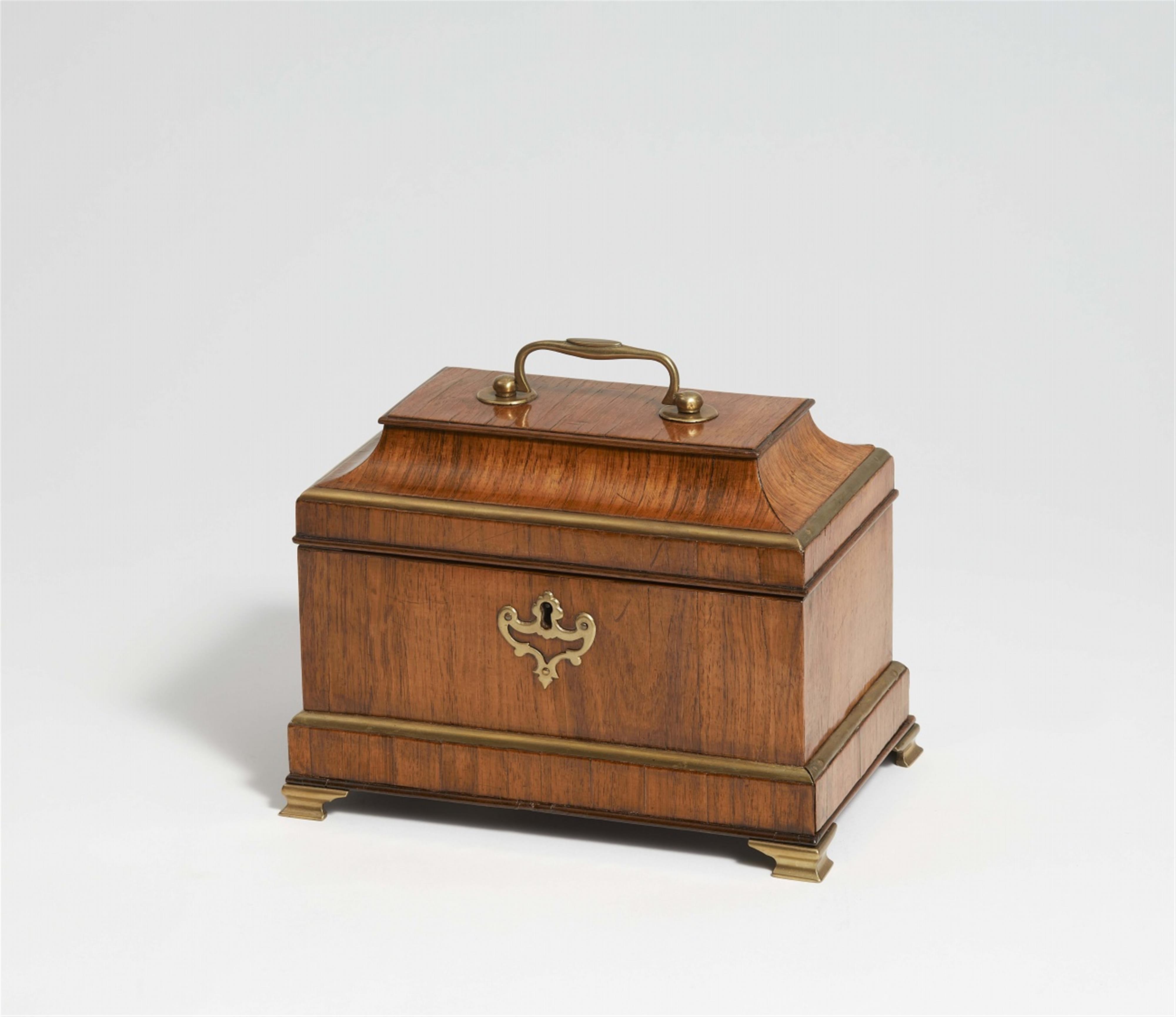 A rosewood tea caddy by Abraham Roentgen - image-1