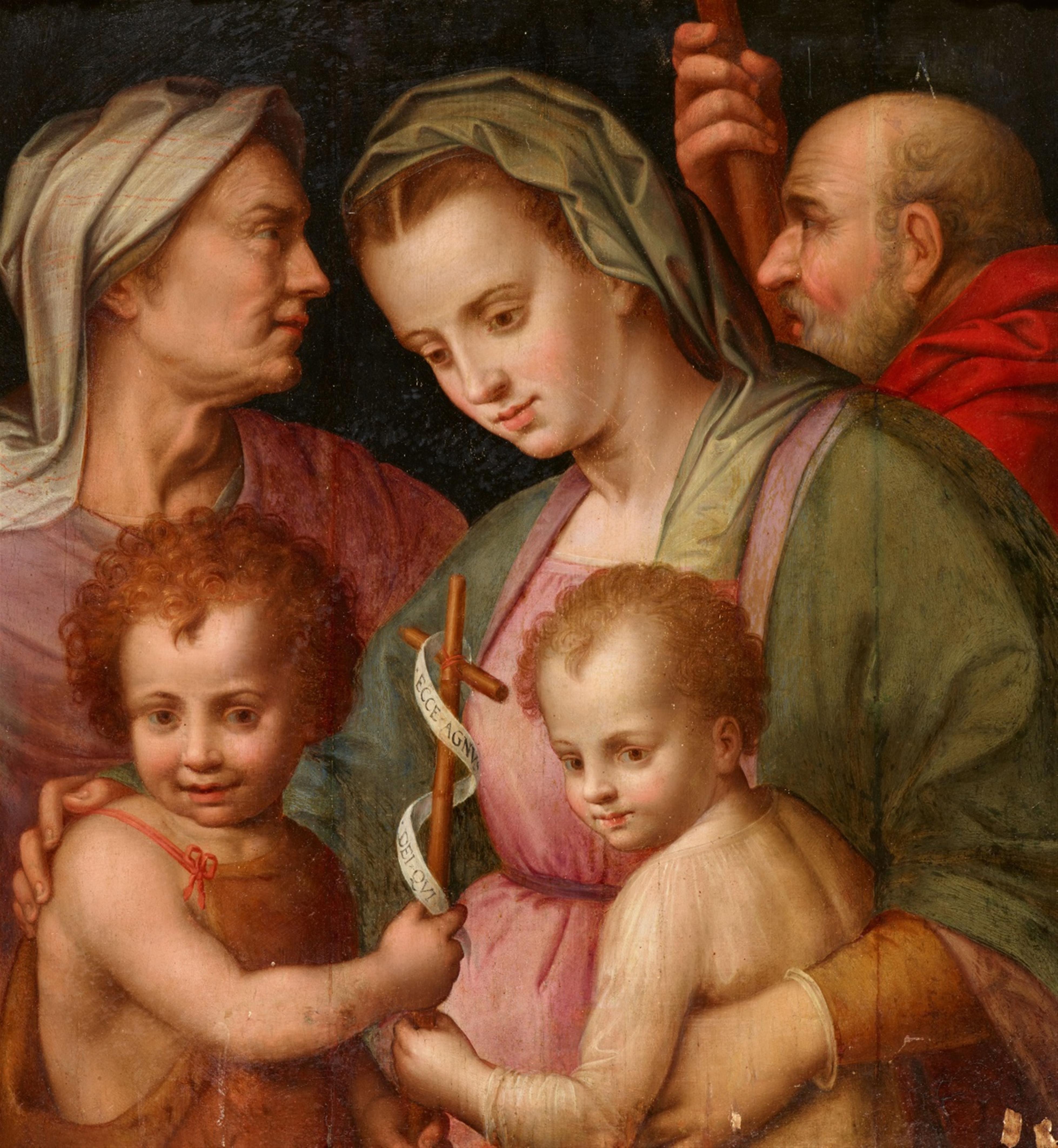 Andrea Sguazzella - Die Heilige Familie mit der Heiligen Elisabeth und dem Johannesknaben - image-1