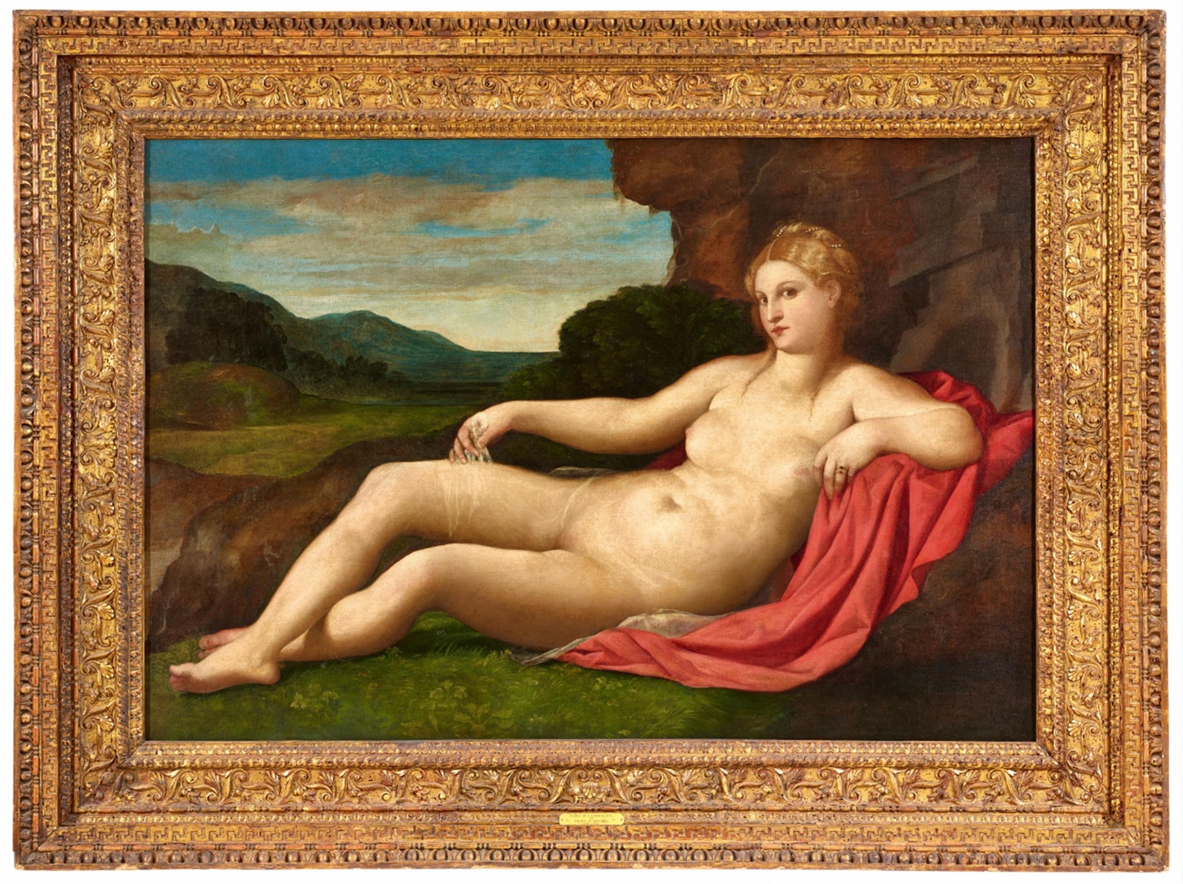 Jacopo Negretti, called Palma Vecchio - Recumbent Venus in a Landscape - image-1