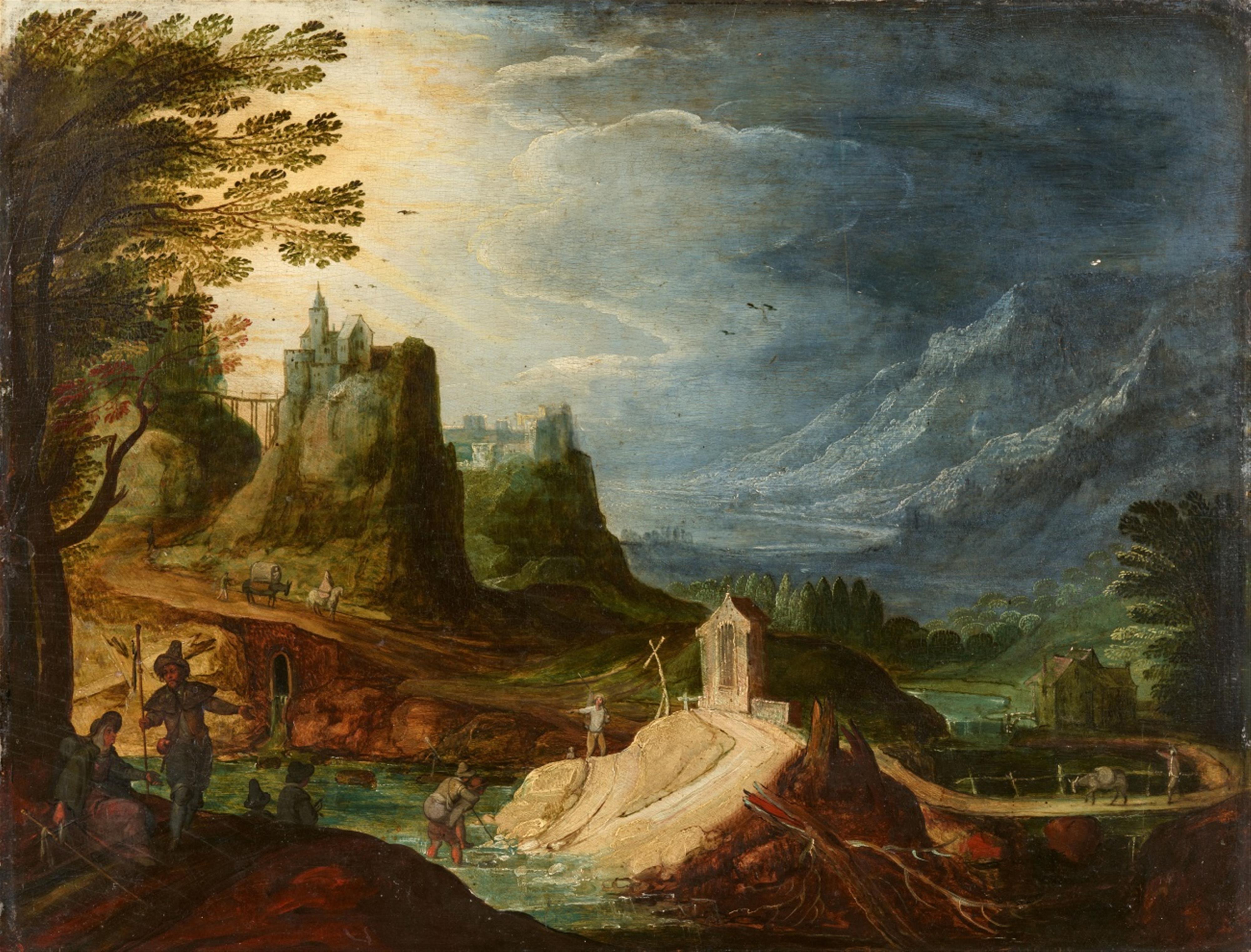 Joos de Momper - Mountain Landscape with a Ford - image-1