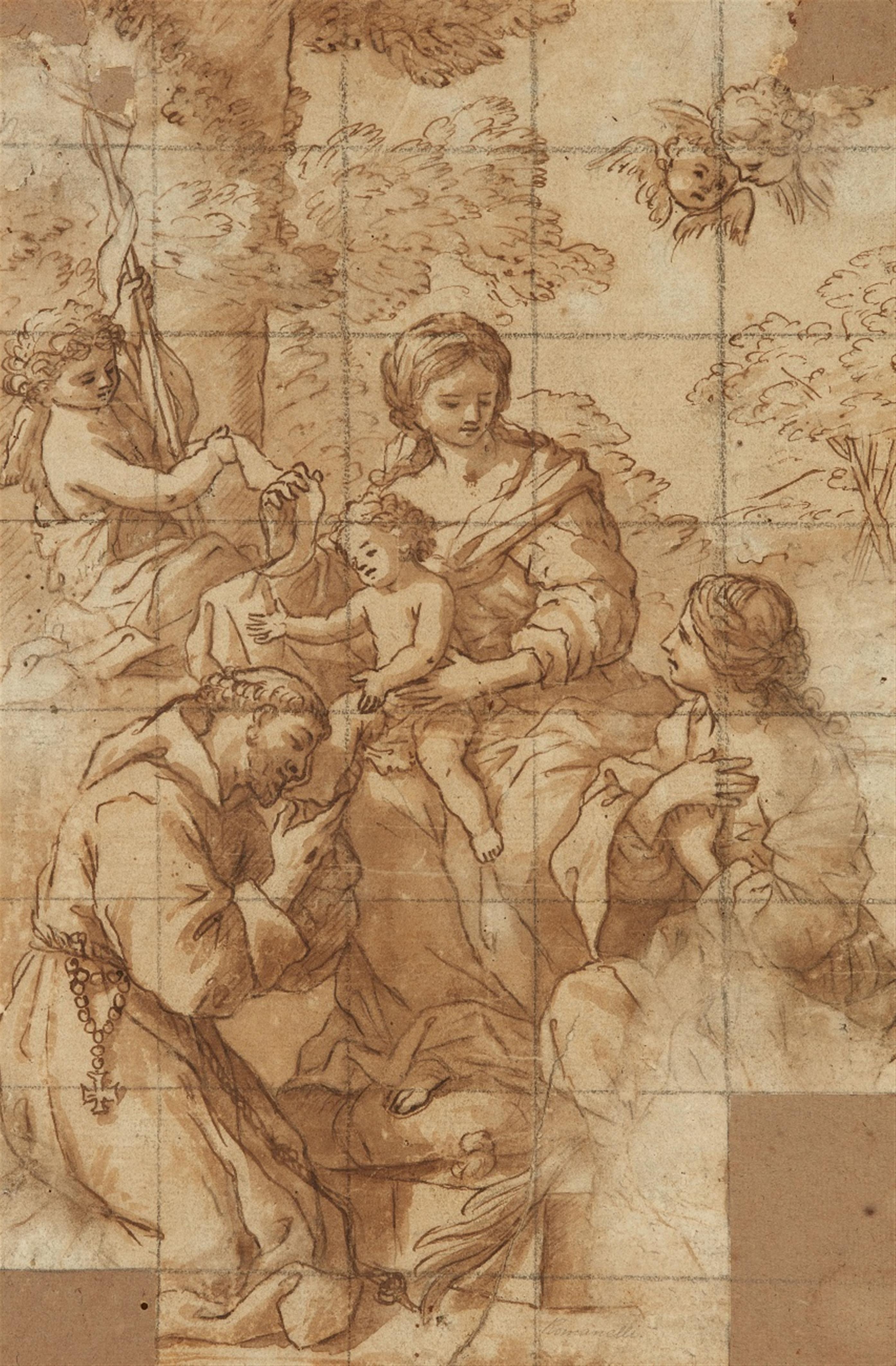 Giovanni Francesco Romanelli - Maria mit Kind, dem Johannesknaben und Franz von Assisi - image-1