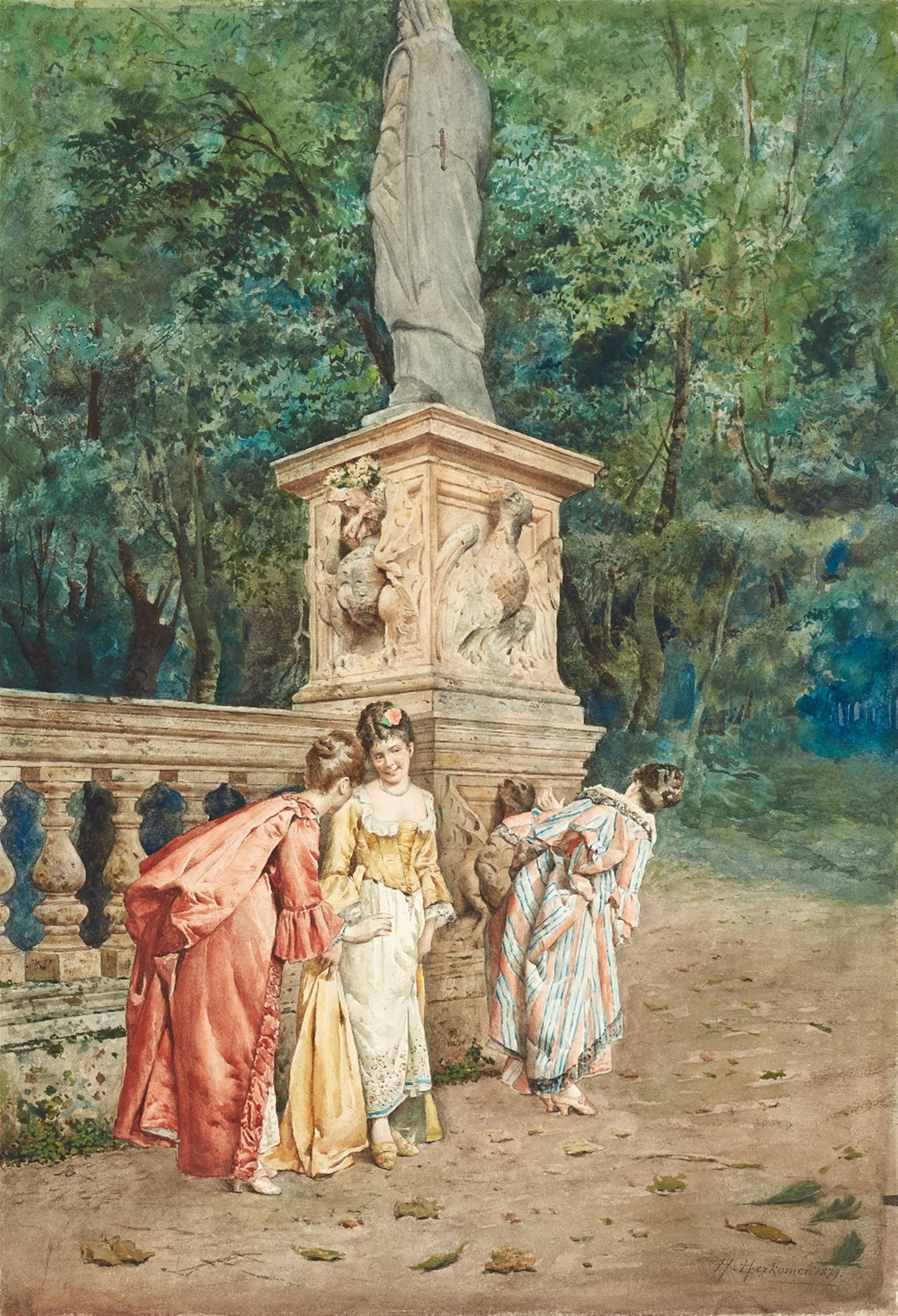 Sir Hubert von Herkomer - Three Women in a Park - image-1