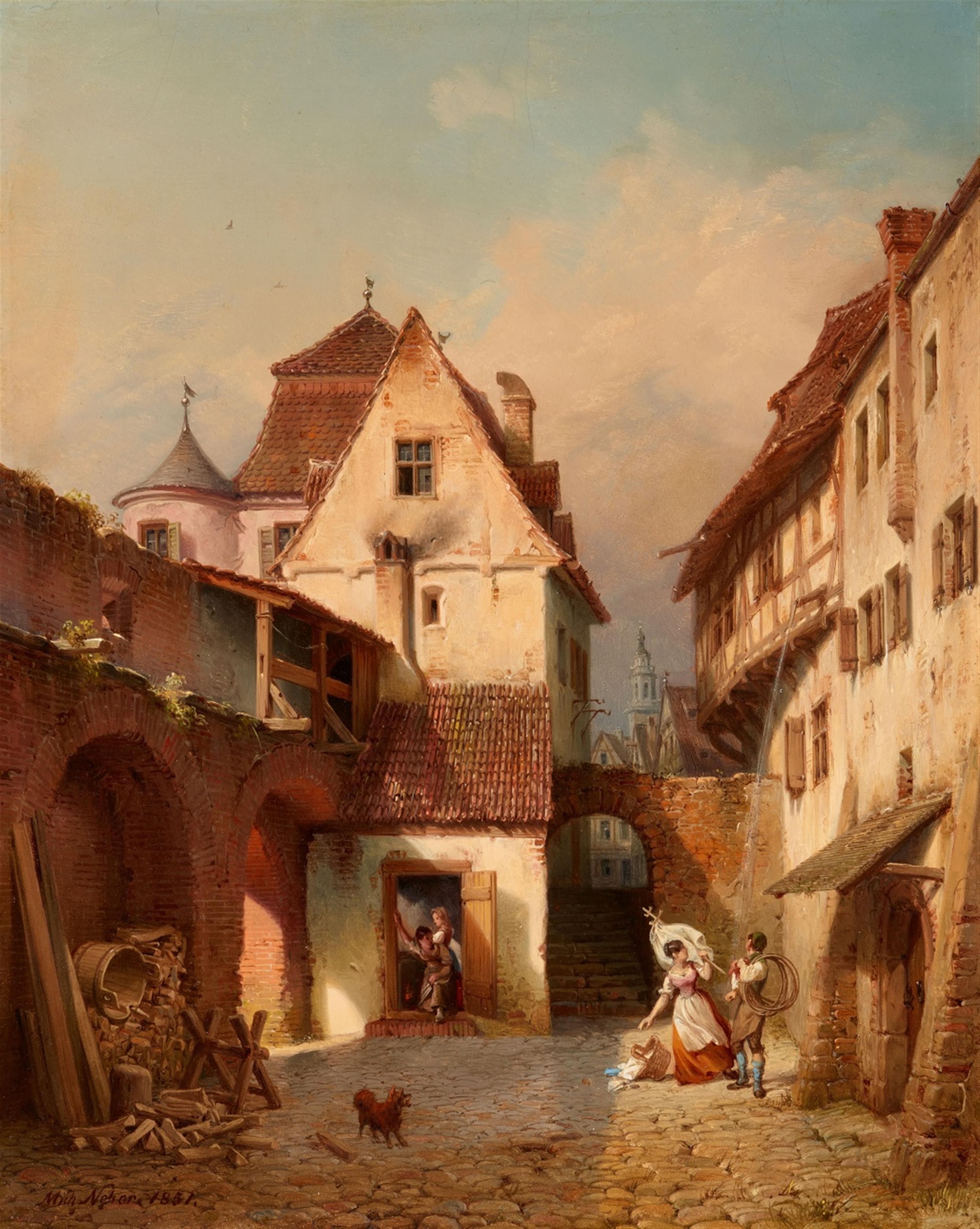 Michael Neher - Donauwörth. Historische Stadtmauer mit Blick auf die Heilig-Kreuz-Kirche - image-1