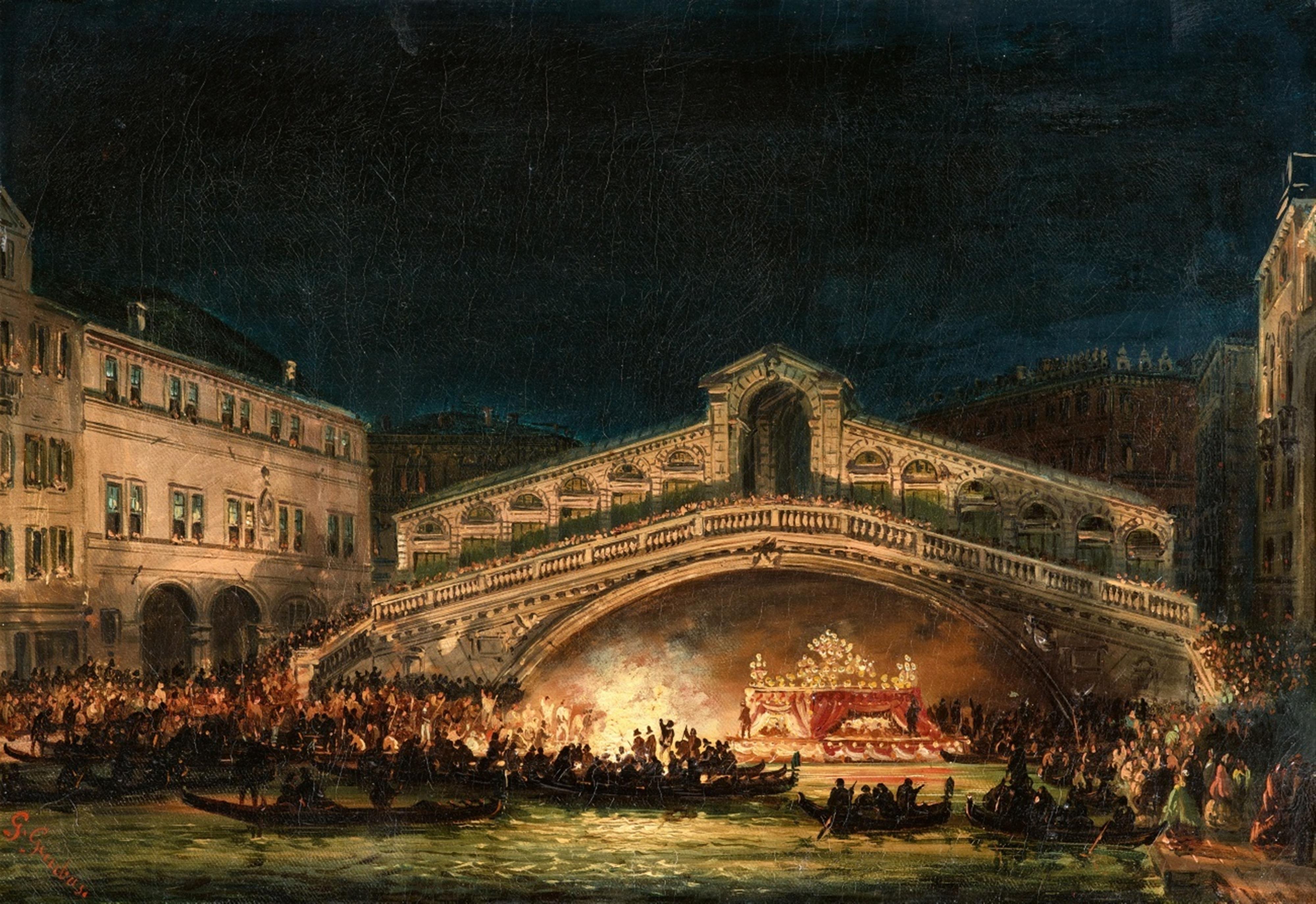 Giovanni Grubacs - Redentore-Fest mit Pontonbrücke auf dem Canal Grande
Redentore-Fest an der Rialtobrücke - image-2
