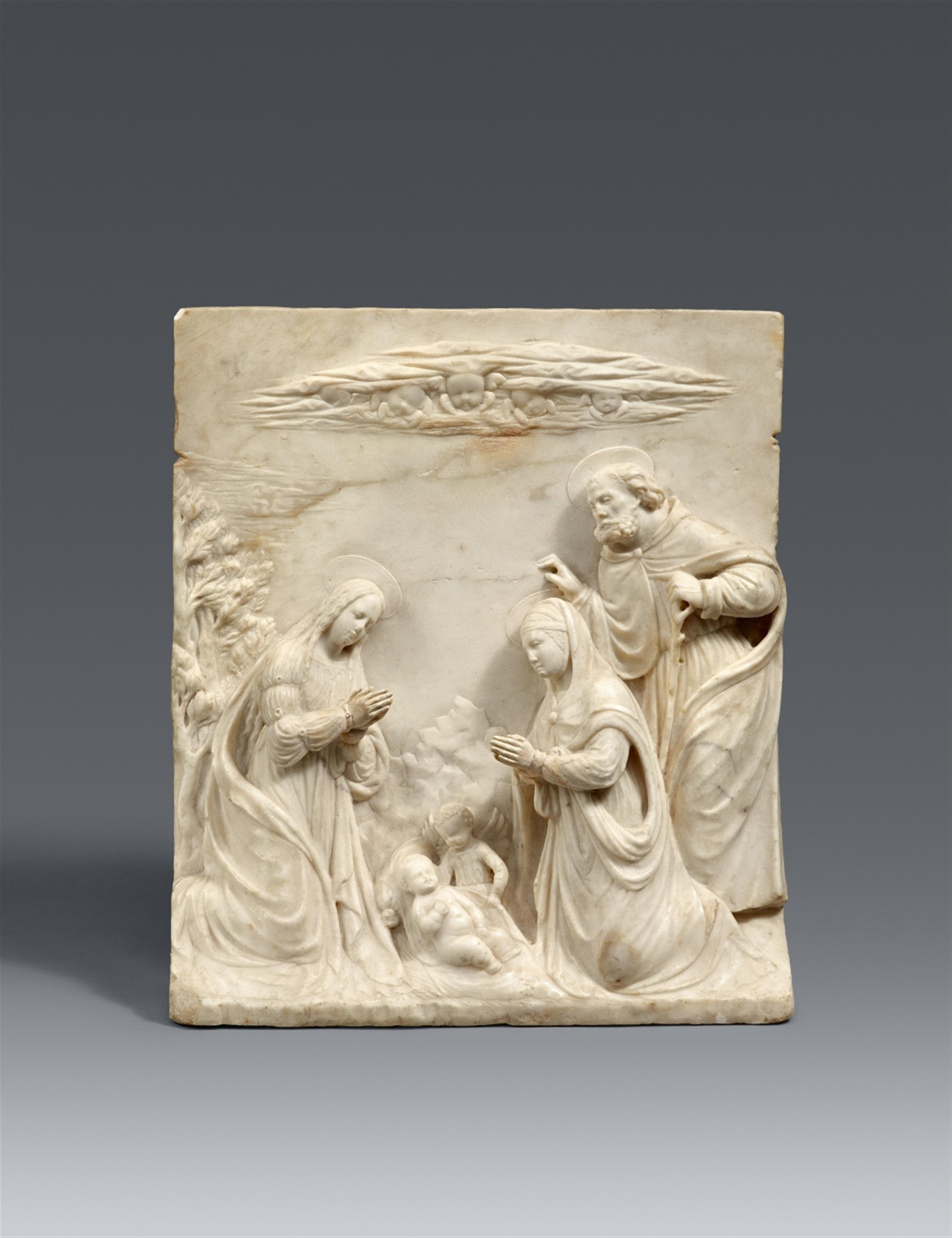 Gian Giacomo della Porta, attributed to - A carved marble Nativity group attributed to Gian Giacomo della Porta - image-1