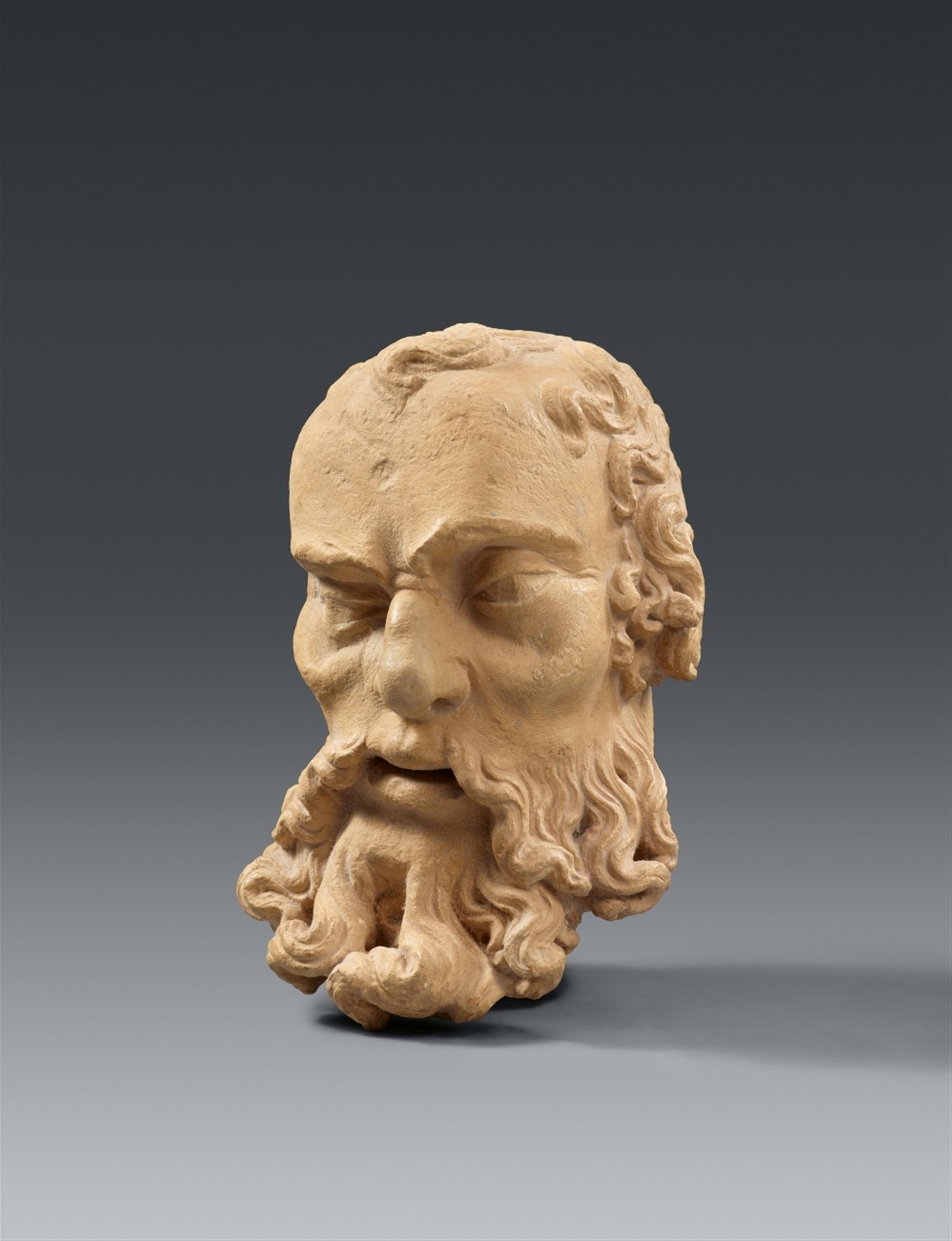 Probably Nuremberg Early 16th century - An early 16th century carved sandstone head of a bearded man, presumably Nuremberg - image-1