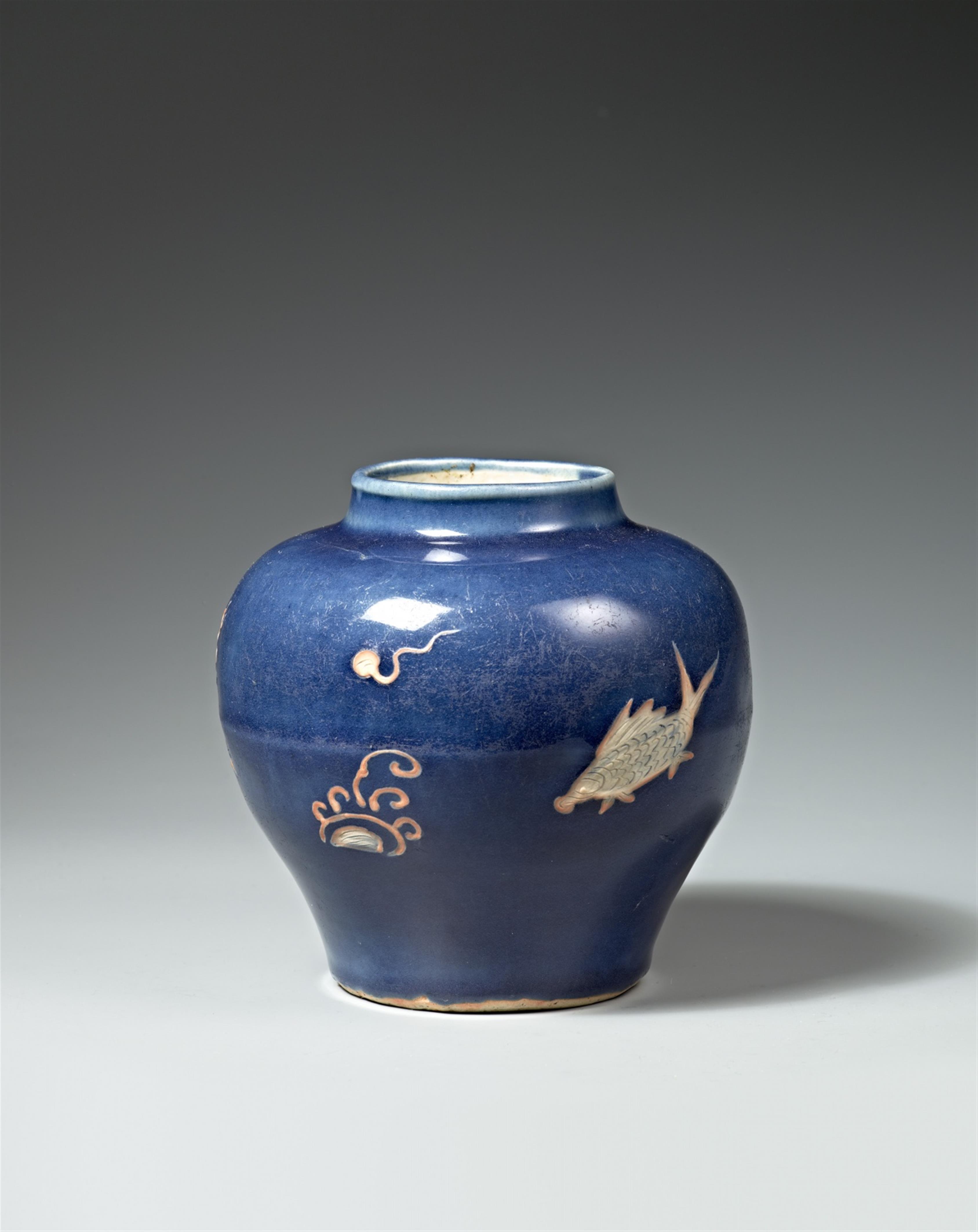 A blue ground baluster jar. Wanli period (1572-1620) - image-2