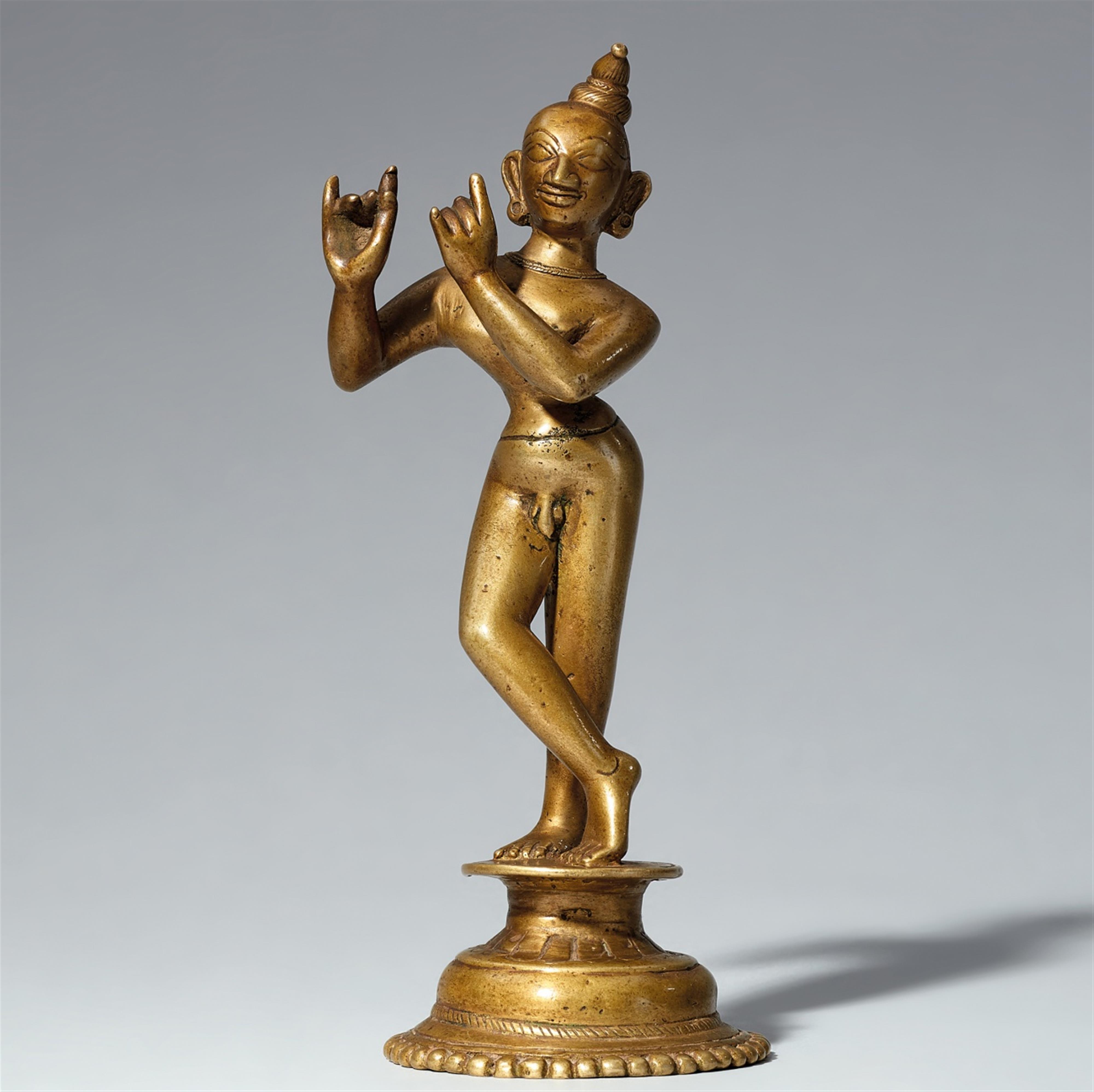 A Bengali or Orissa brass figure of Krishna Venugopala. Eastern India. 18th/19th century - image-1