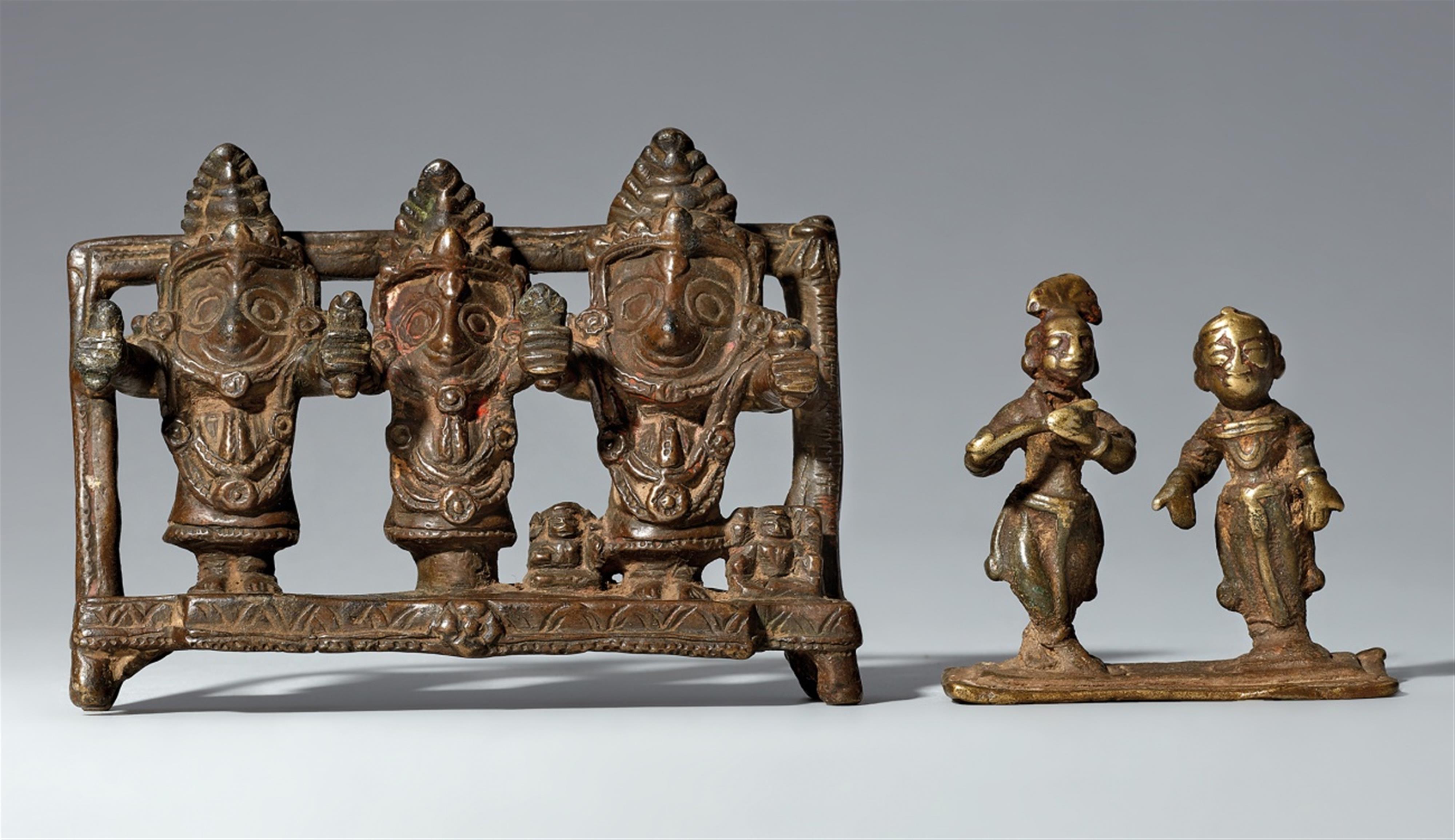 Zwei kleine Figurengruppen. Kupferlegierung. Indien, verschiedene Regionen. 18./19. Jh. - image-1