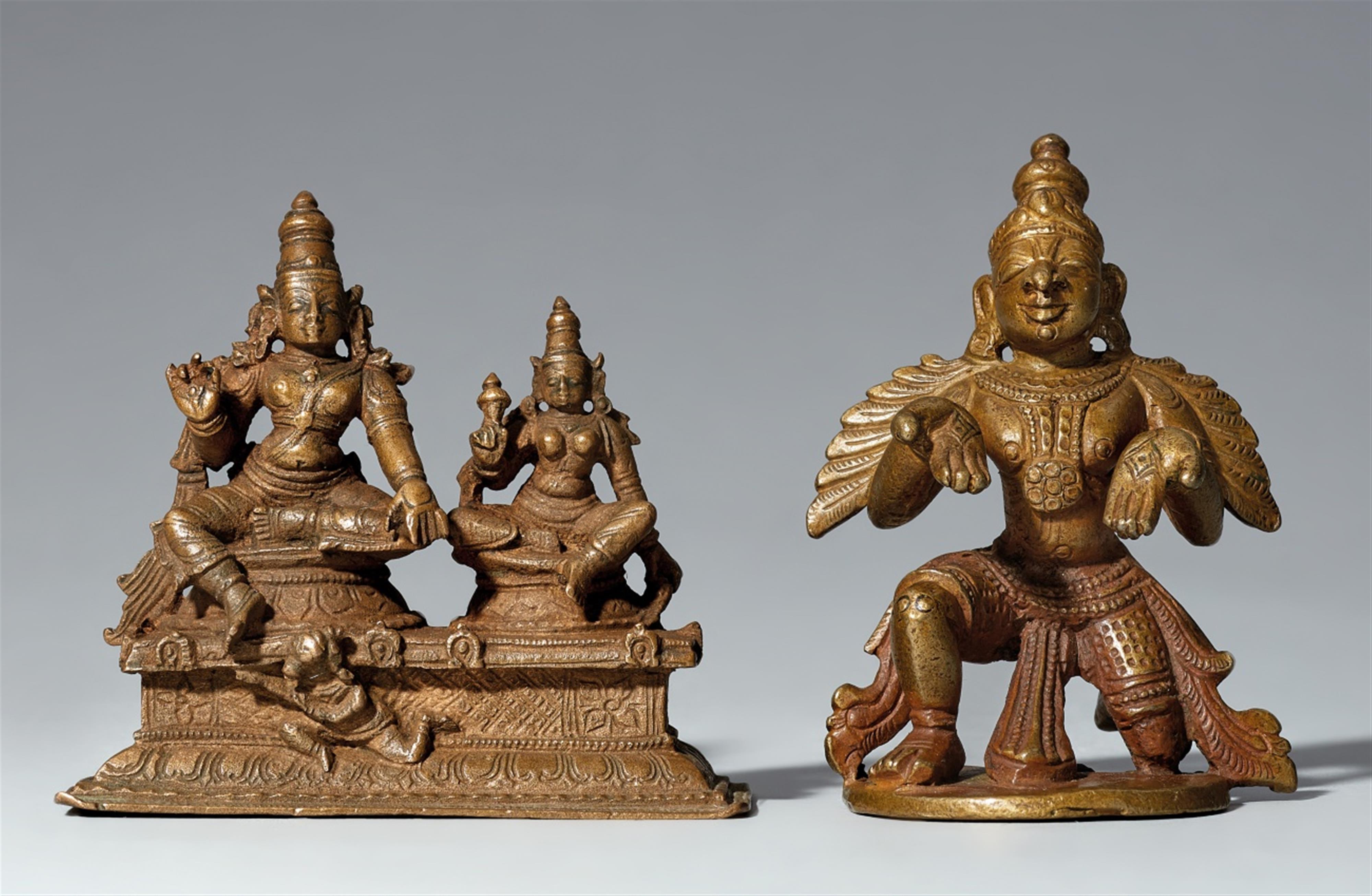 Zwei kleine Figuren. Kupferlegierung. Süd-Indien. 19./20. Jh. - image-1