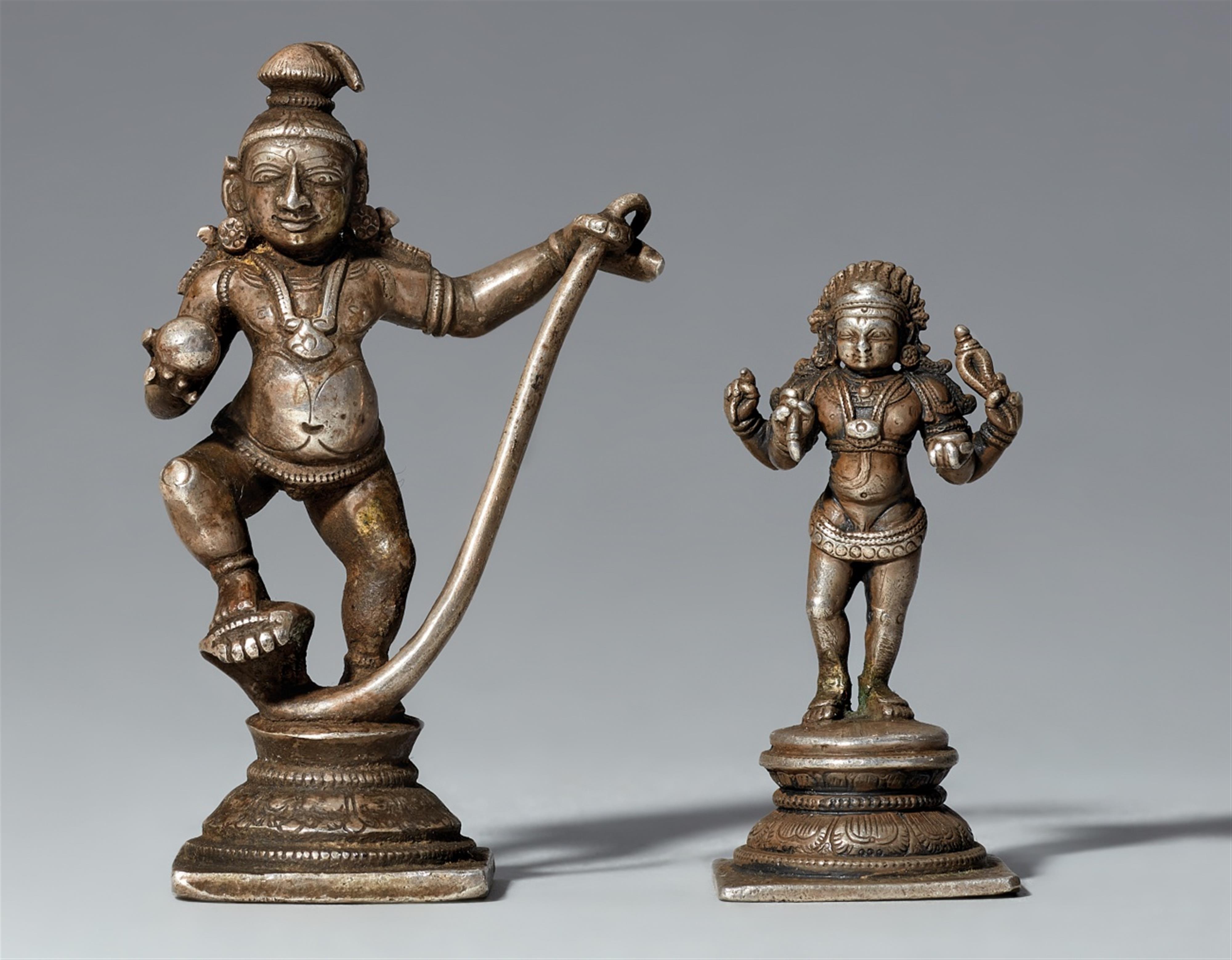 Zwei kleine Figuren. Silber. Süd-Indien. 19./20. Jh. - image-1