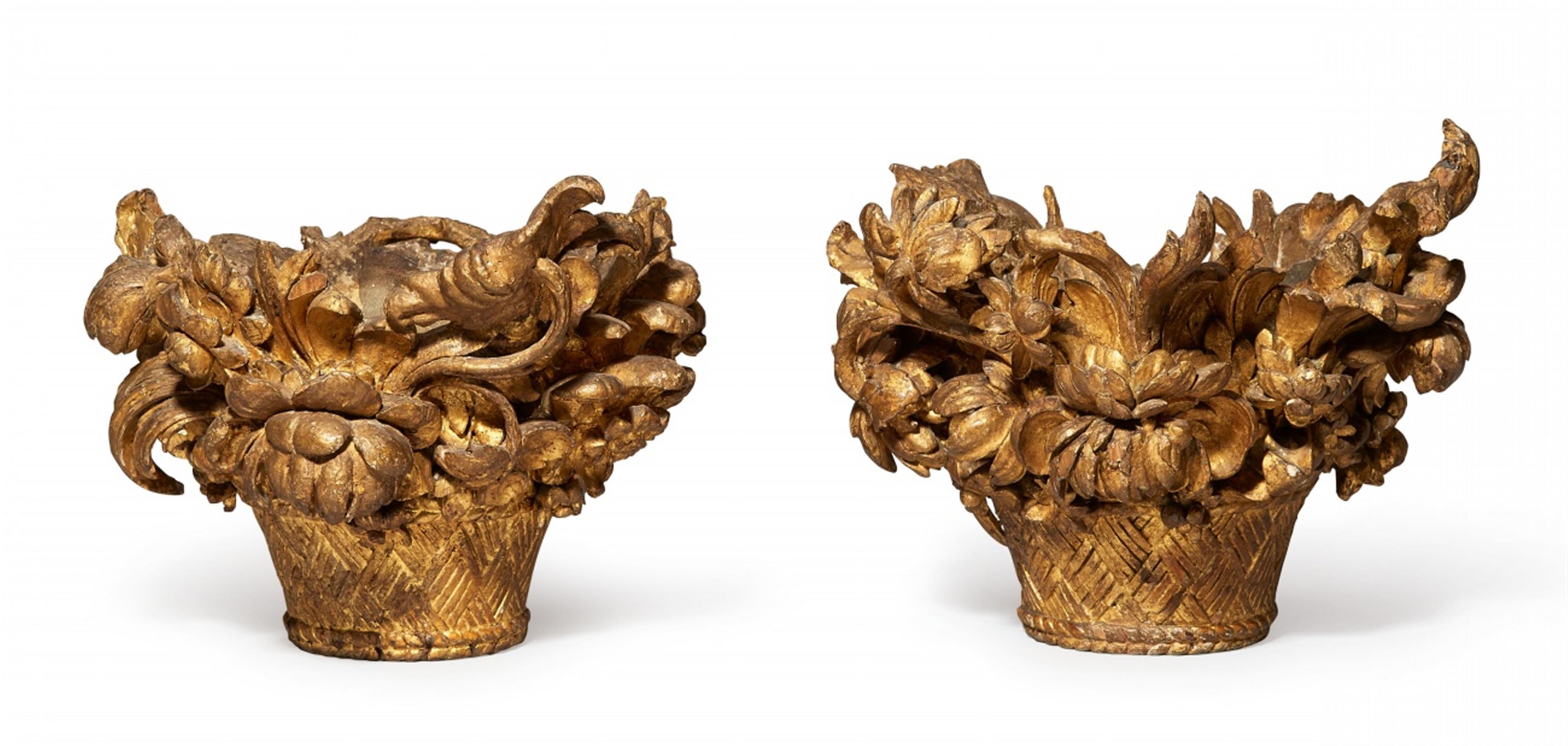 A pair of carved softwood flower baskets - image-1