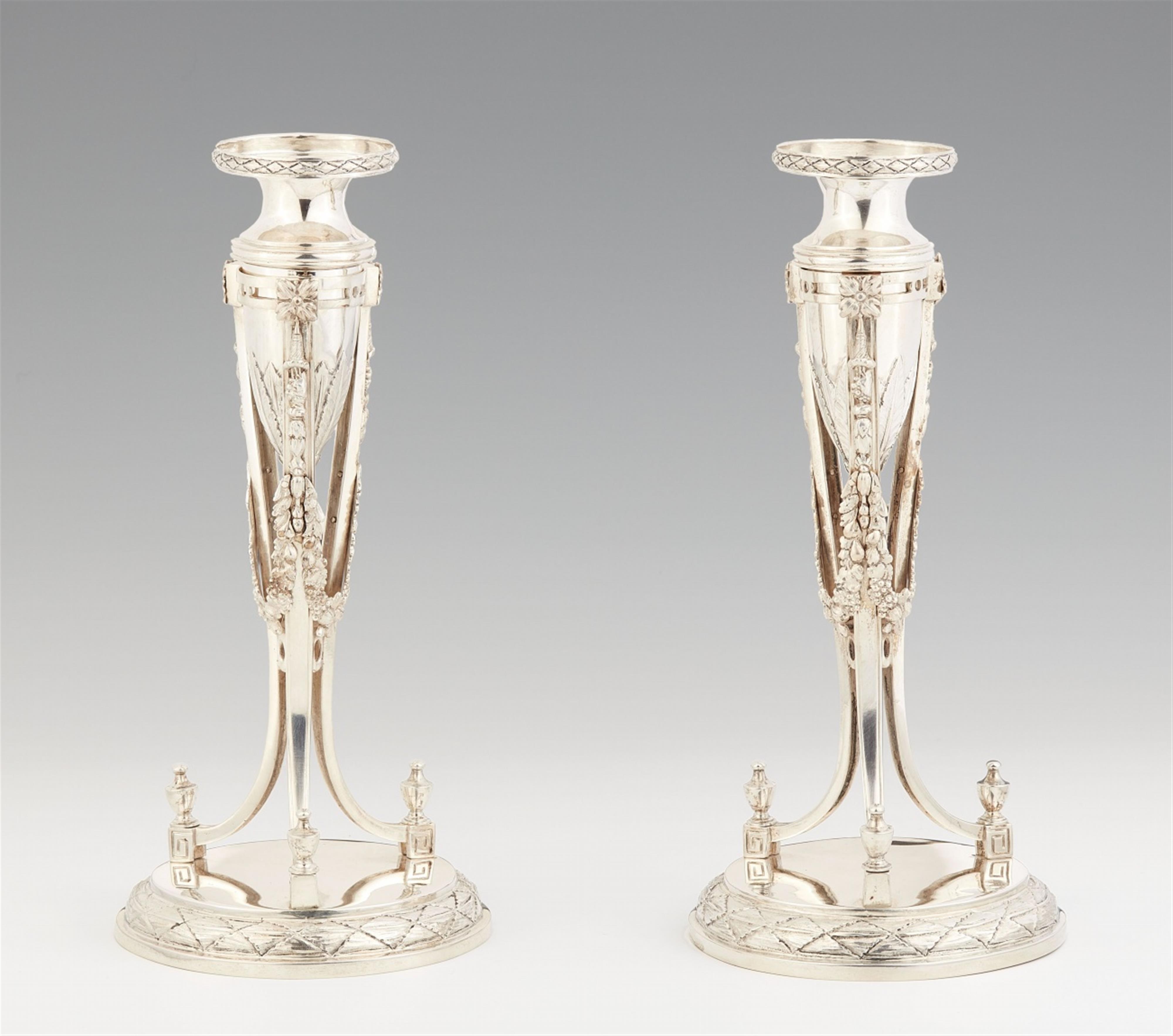 A pair of Koblenz Louis XVI silver candlesticks - image-1