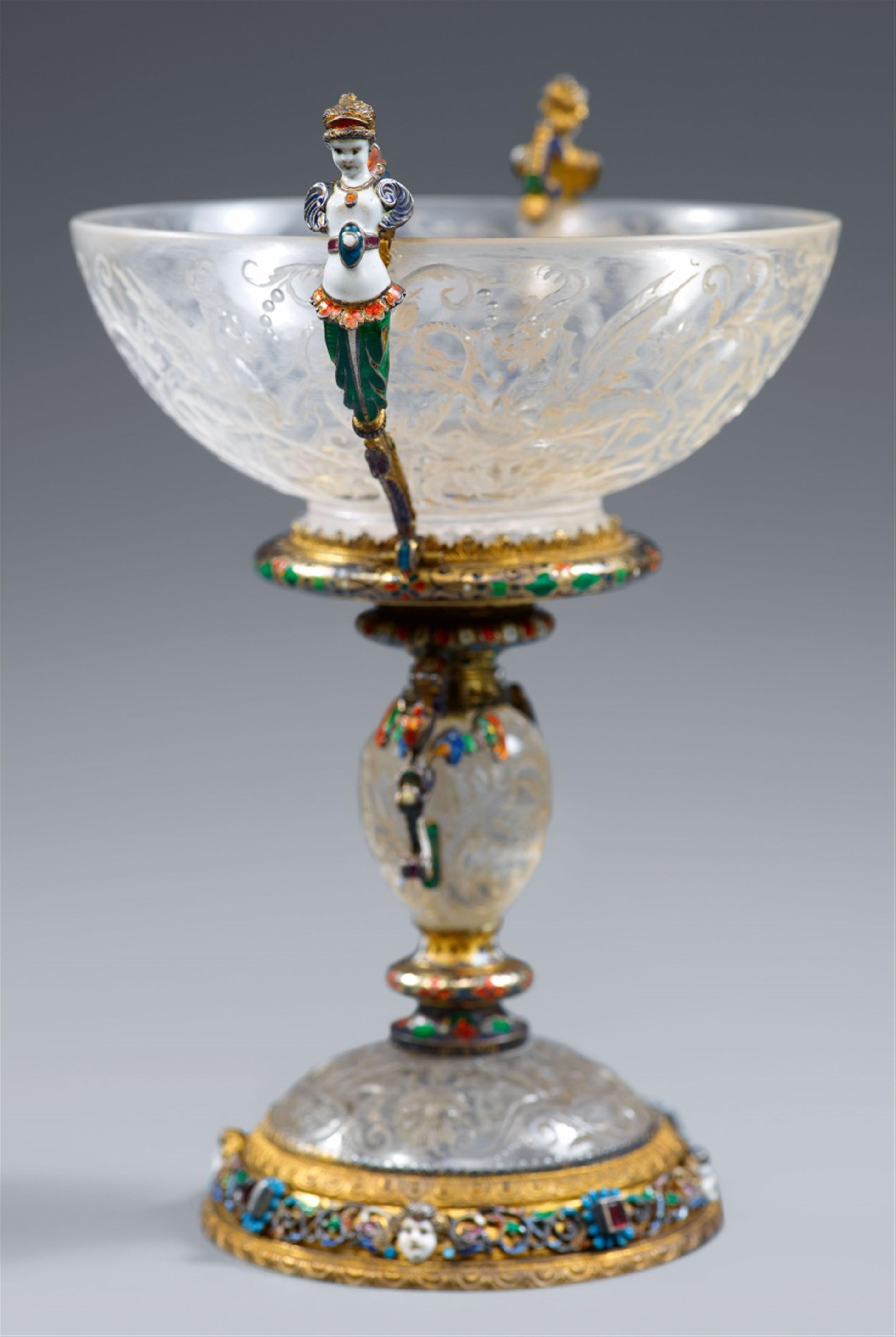 A Vienna carved quartz goblet - image-2