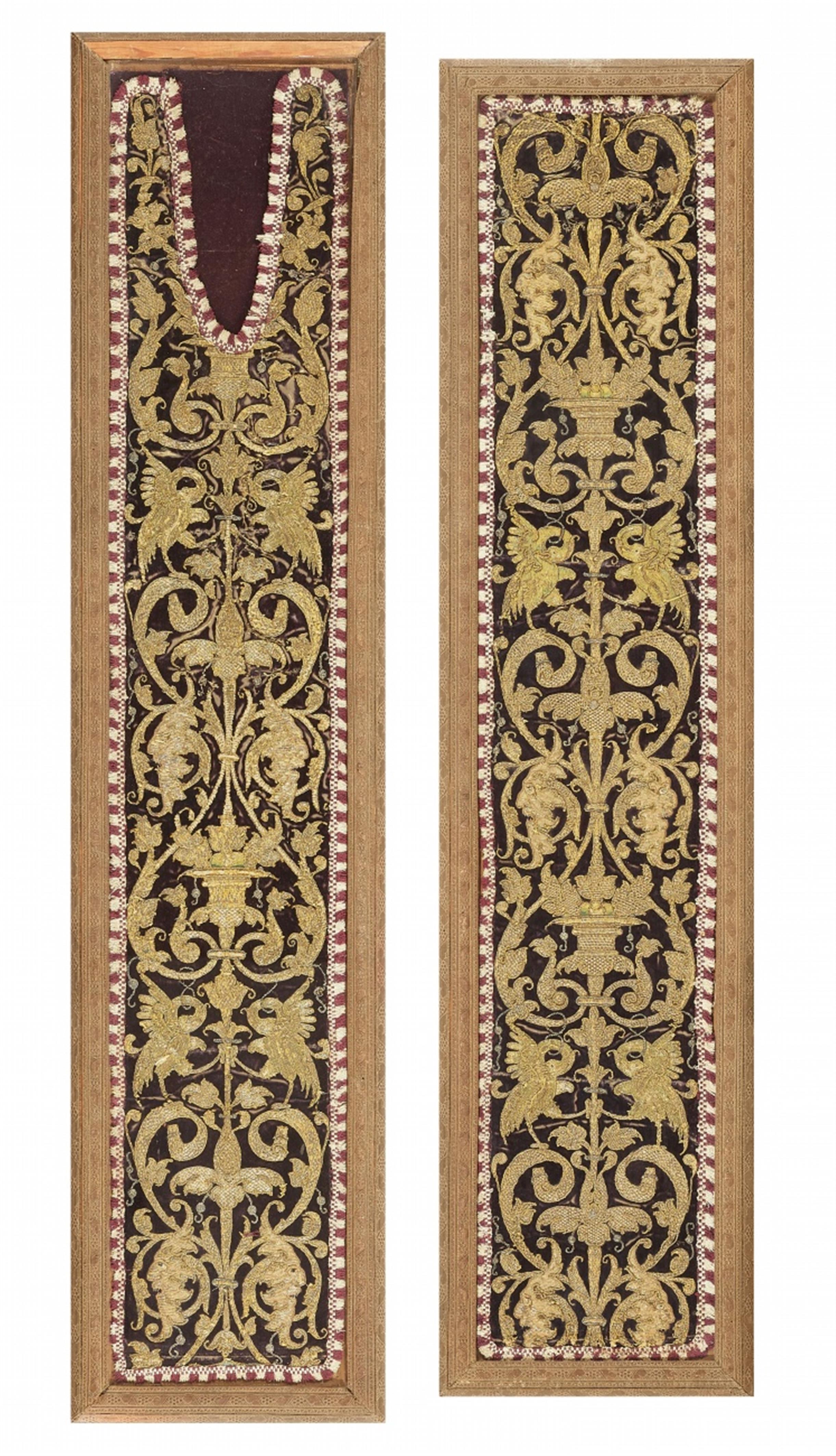 Two embroidered borders from a liturgical vestment - image-1