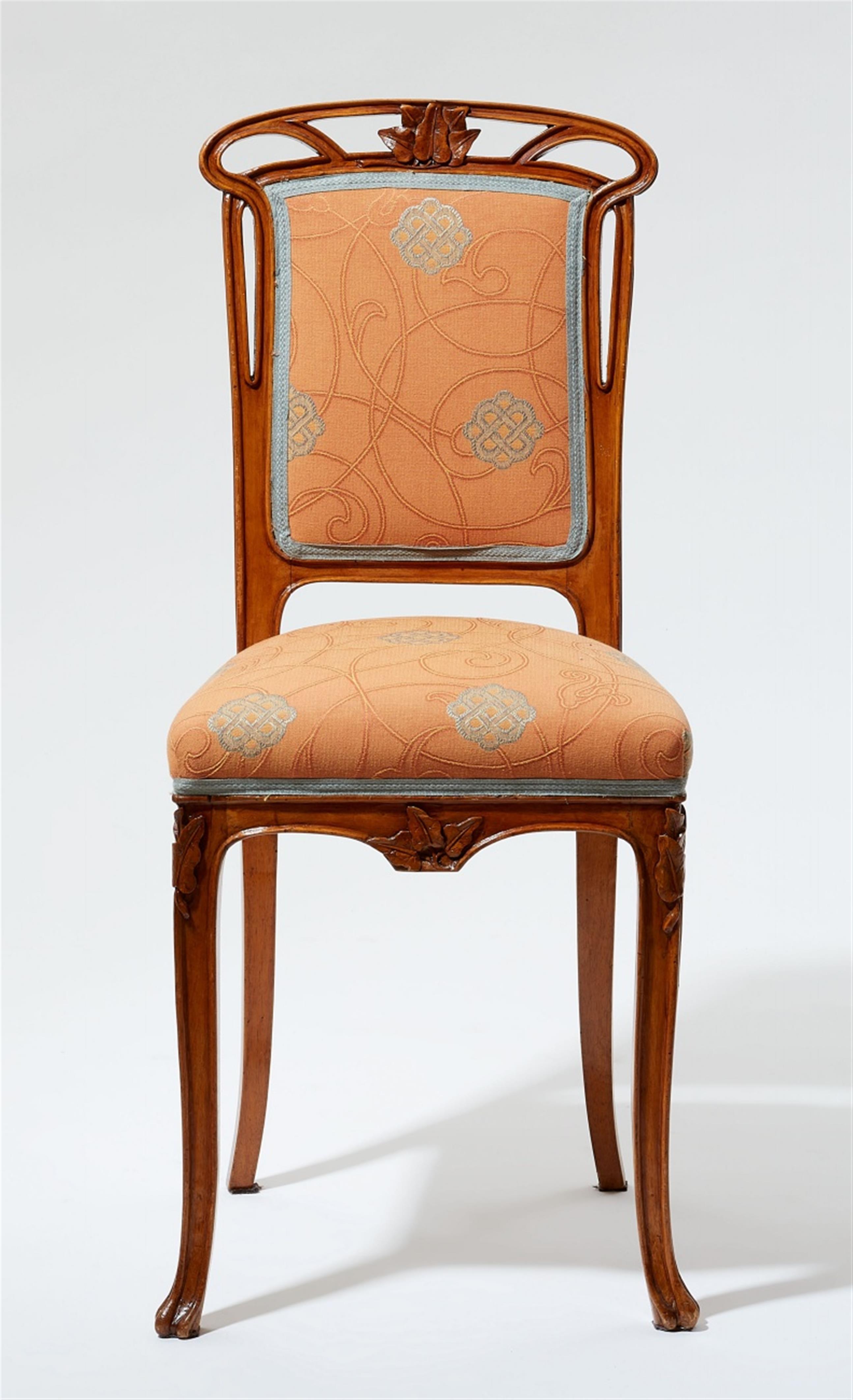Two Art Nouveau style fauteils and four chairs - image-3