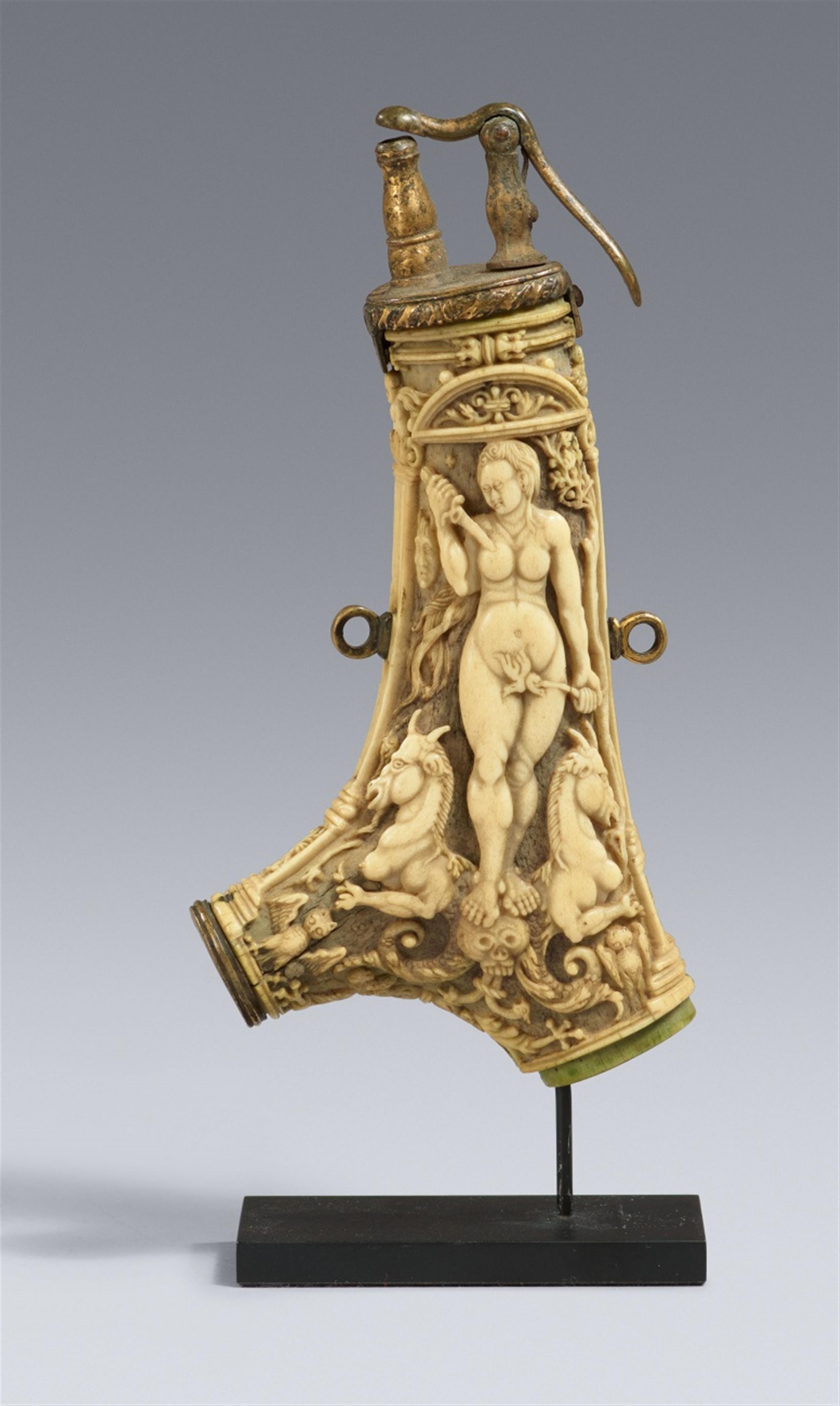 A powder horn with a depiction of Lucretia - image-1