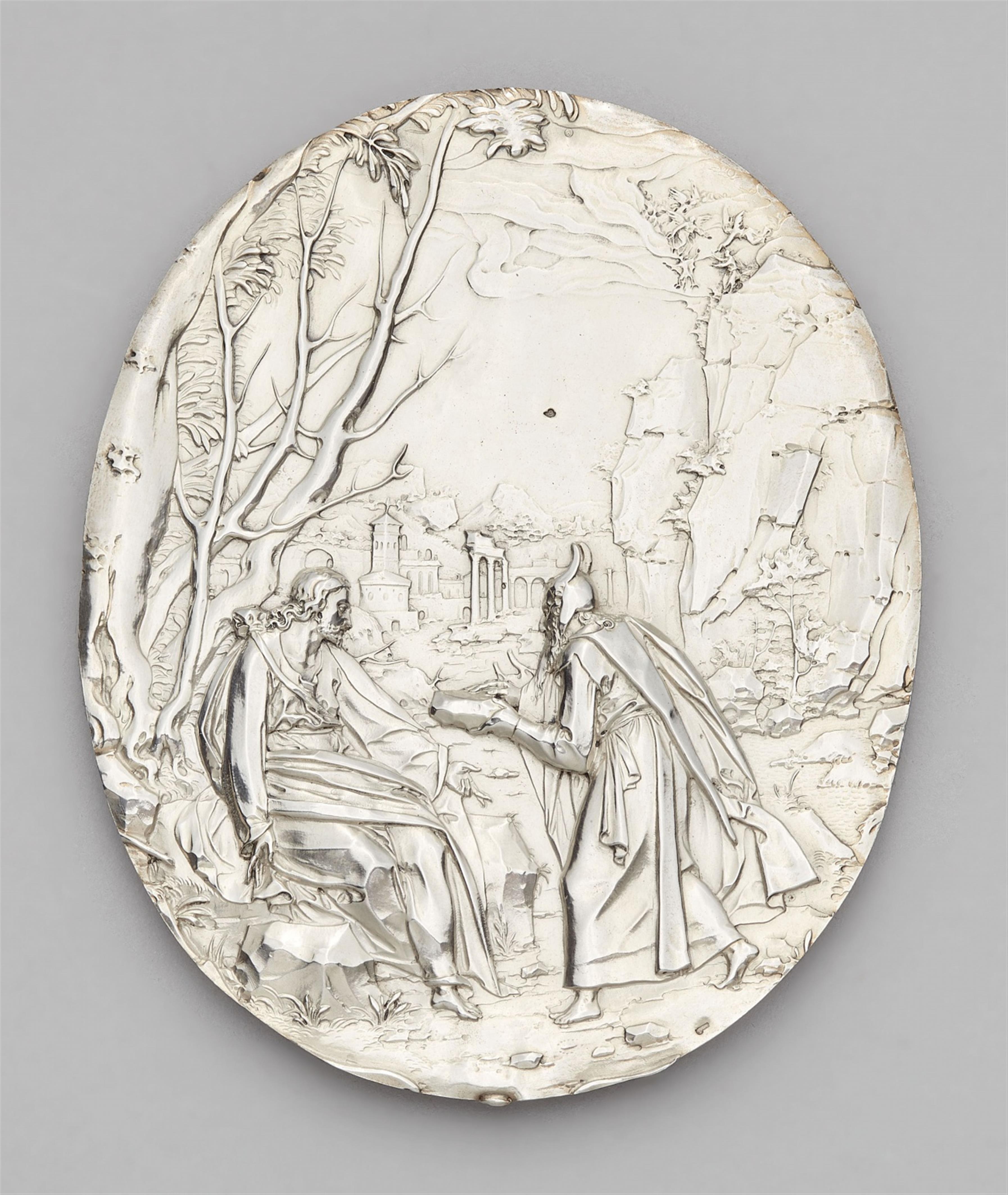 A silver relief with the temptation of Christ - image-1