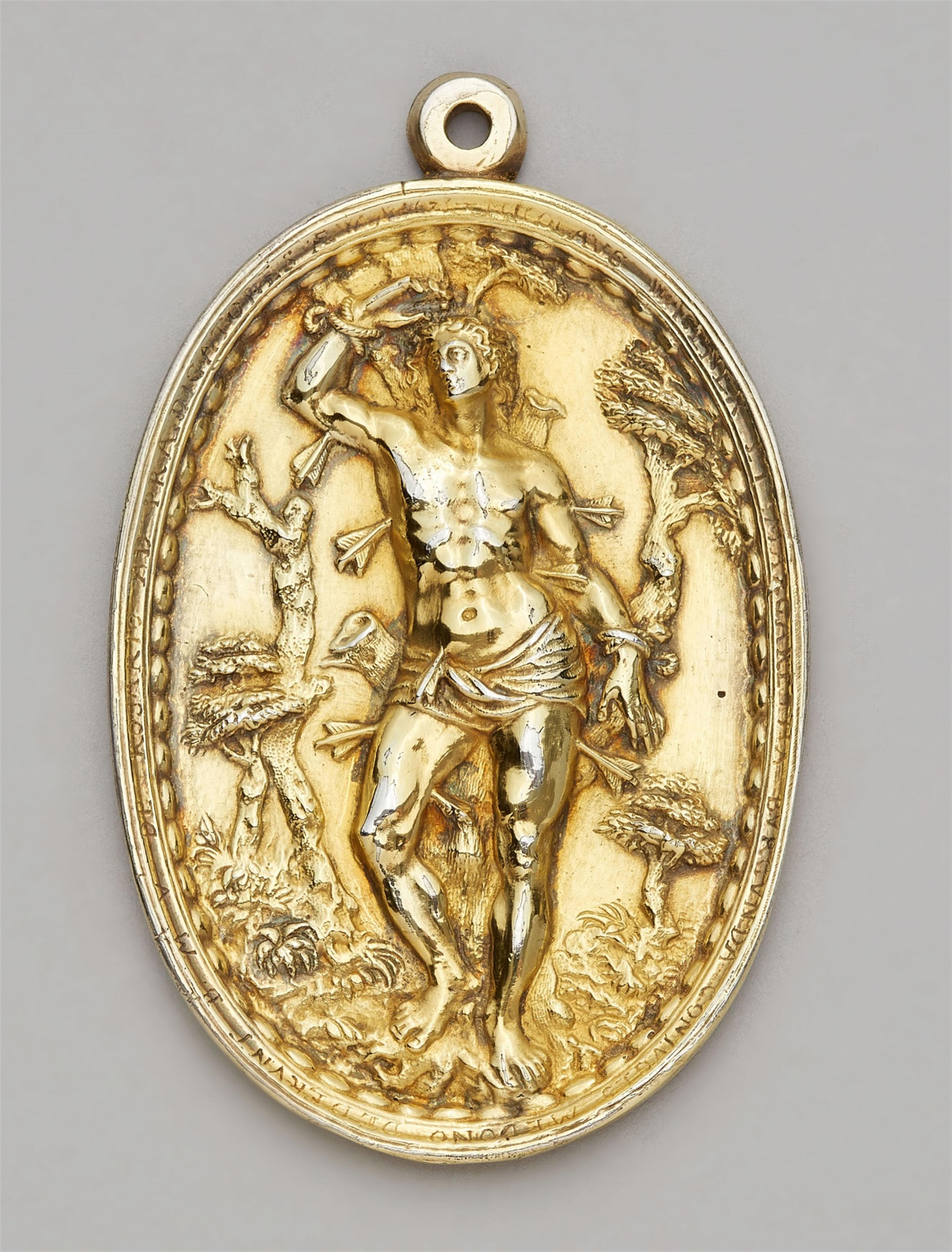 A silver plaque with Saint Sebastian - image-1