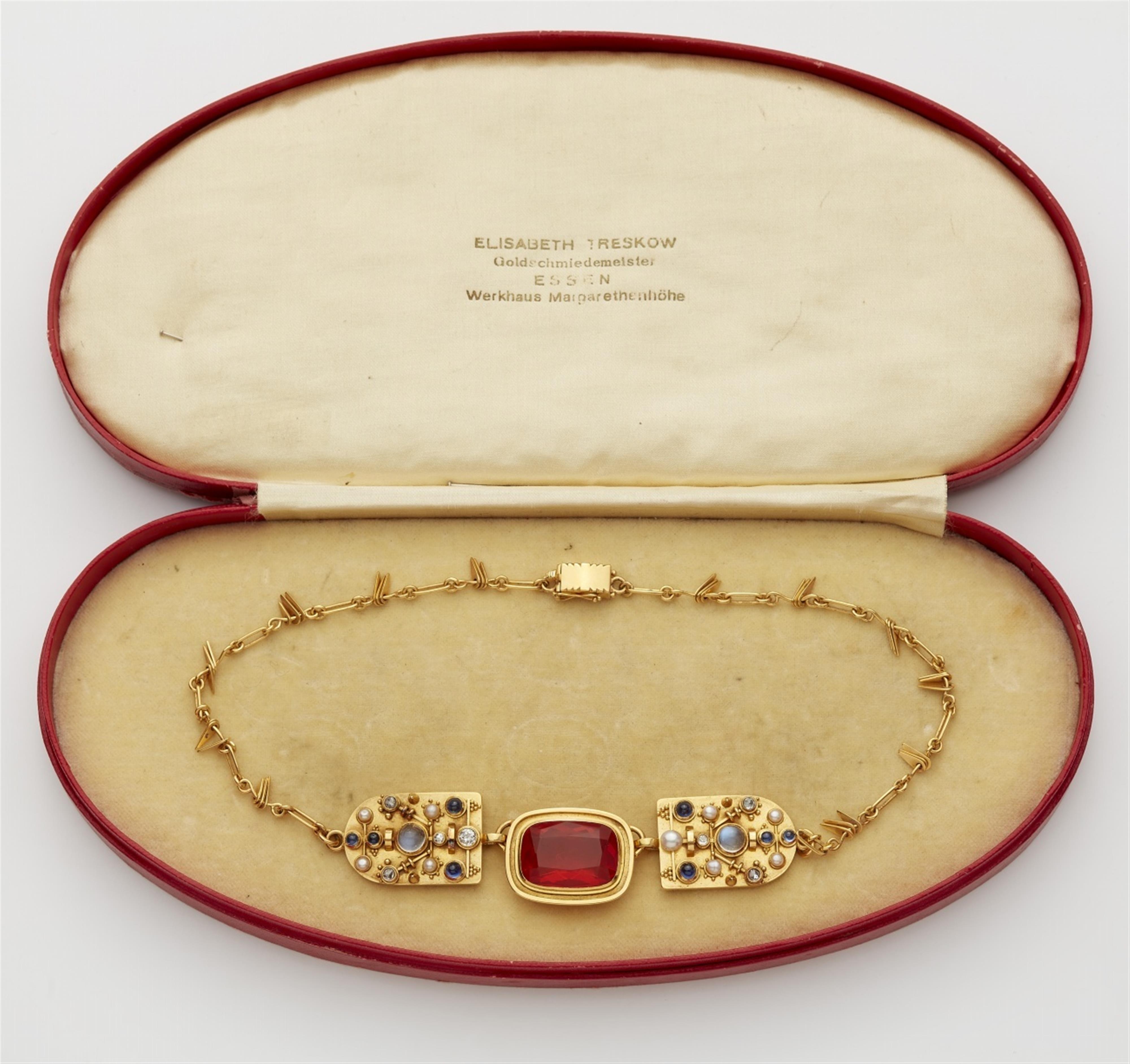 A 14k gold gemstone necklace - image-1