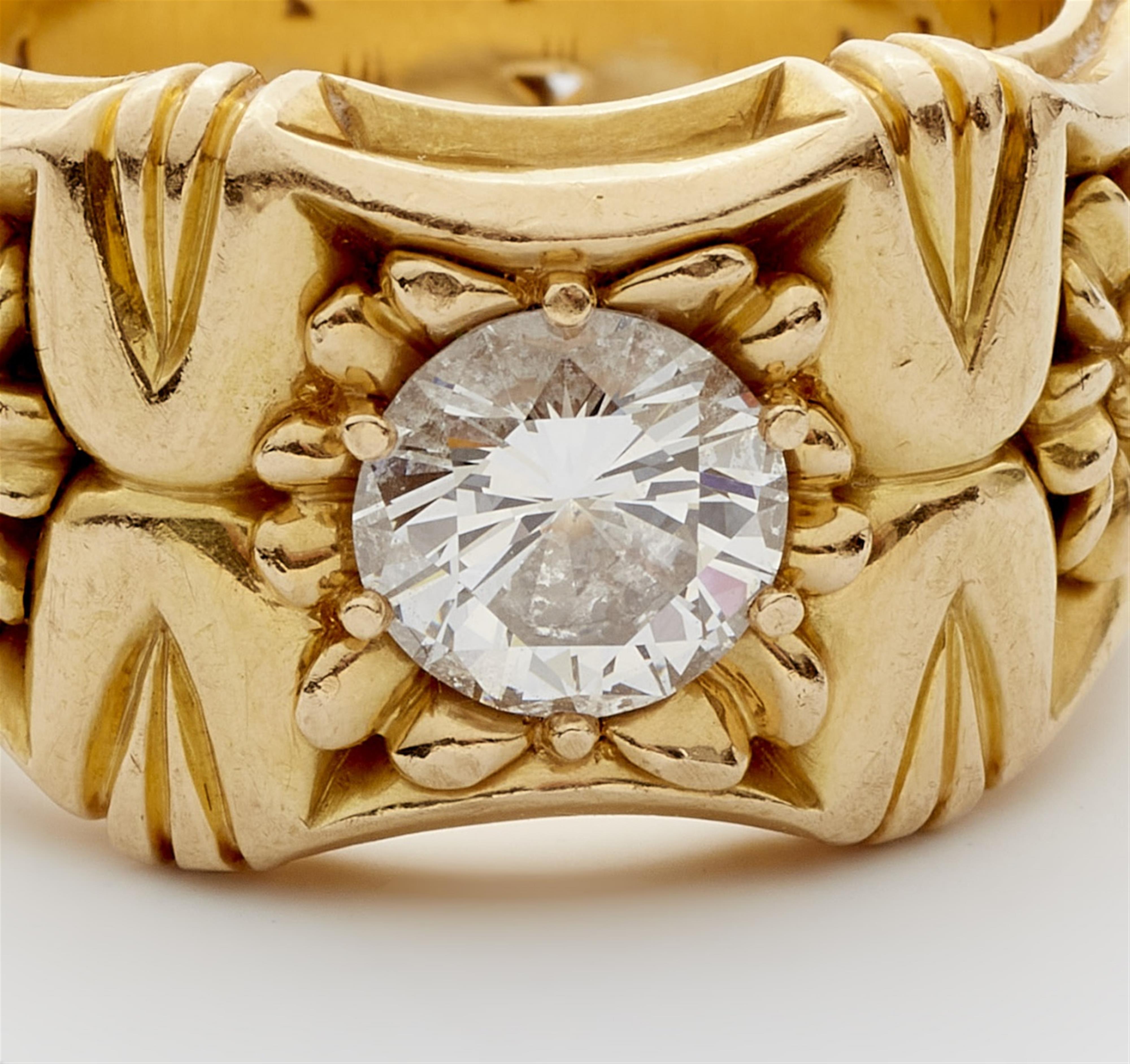 An 18k gold “gritli“ ring with a diamond solitaire - image-2
