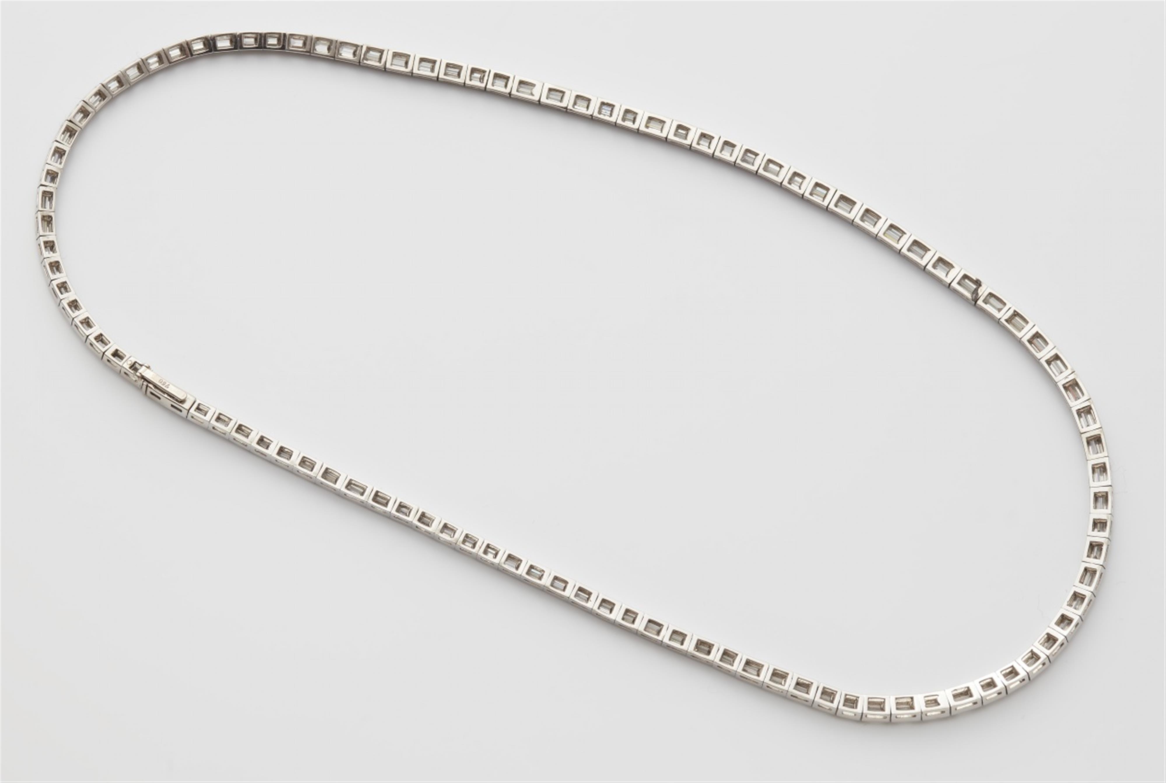 An 18k gold and baguette-cut diamond necklace - image-2
