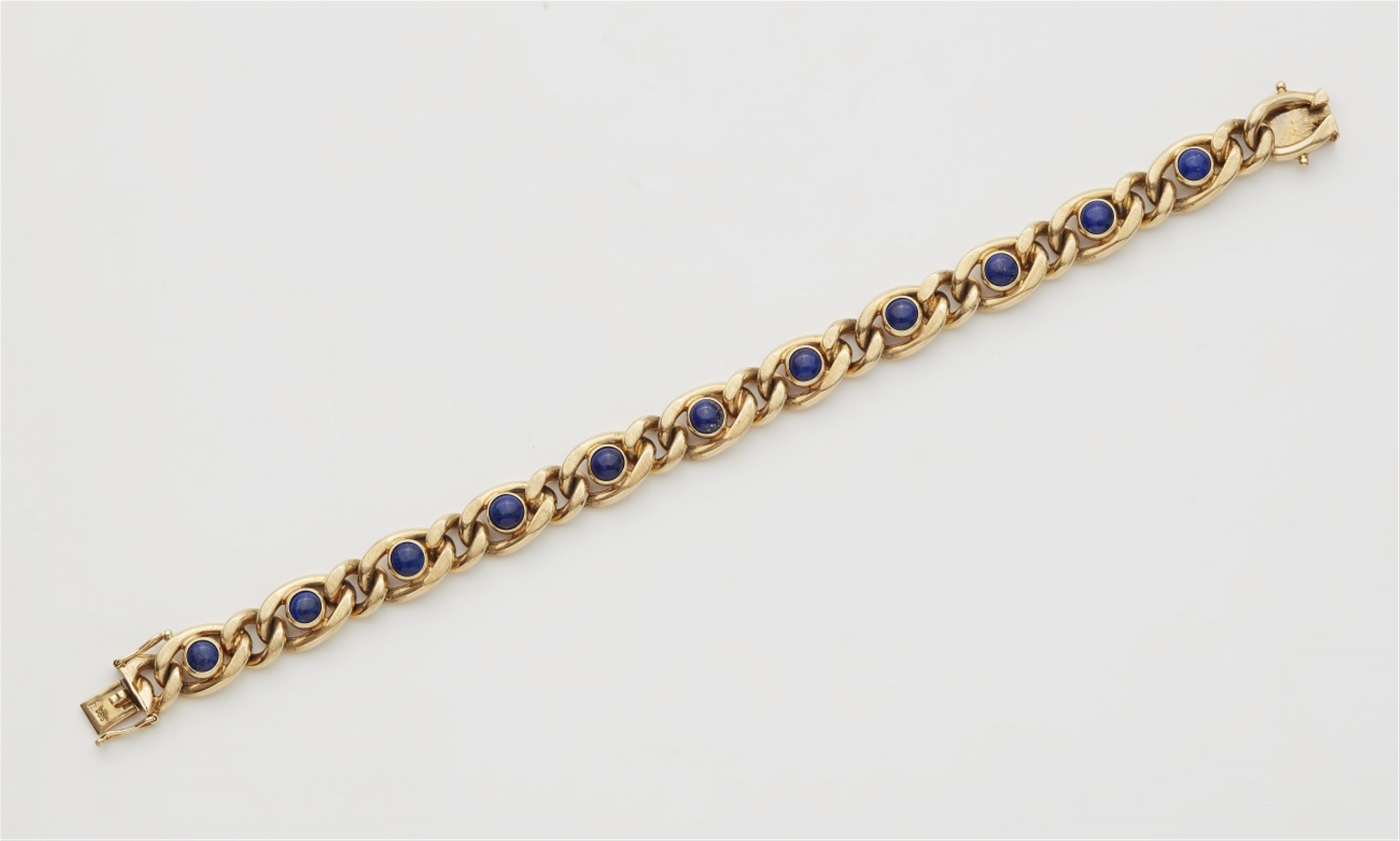A 14k gold lapiz lazuli bracelet - image-1